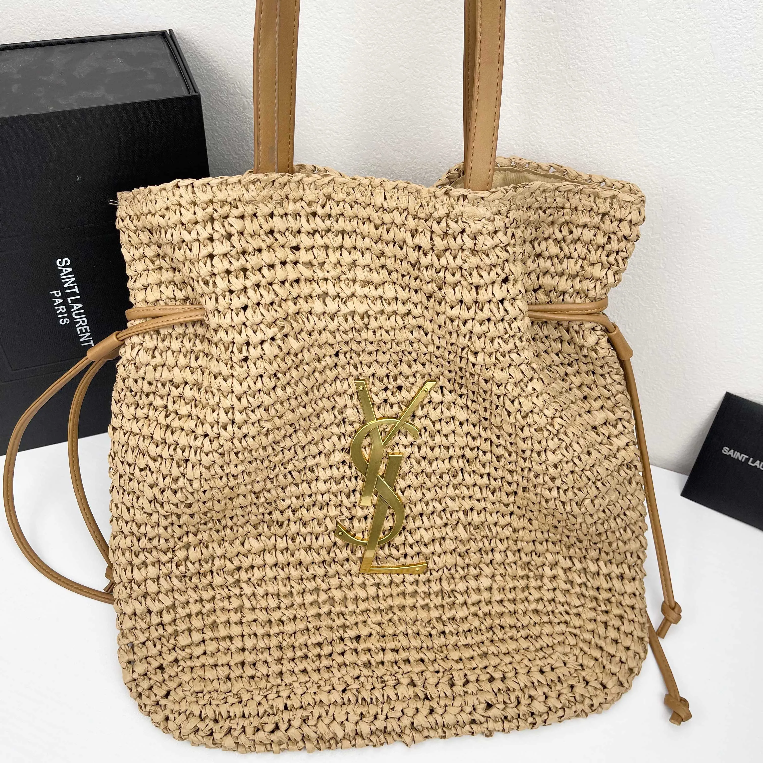 All Categories Official Website "Brand Women's Bags" Women's Bags 💙 YSL 2026 Official Website YSL Raffia Woven Bags