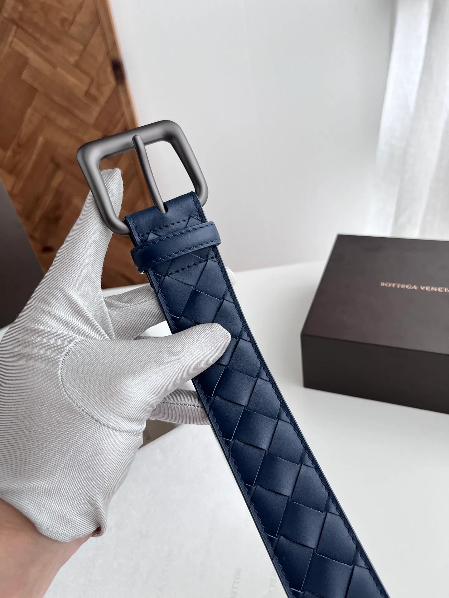 💰560💰Full package💰 💍Purchasing-grade BV 2024 wide version men’s belt⚡️Handmade large plaid intreccio woven Italian calfskin⚡️With vacuum gun-colored pin buckle⚡️Belt width 4.0cm