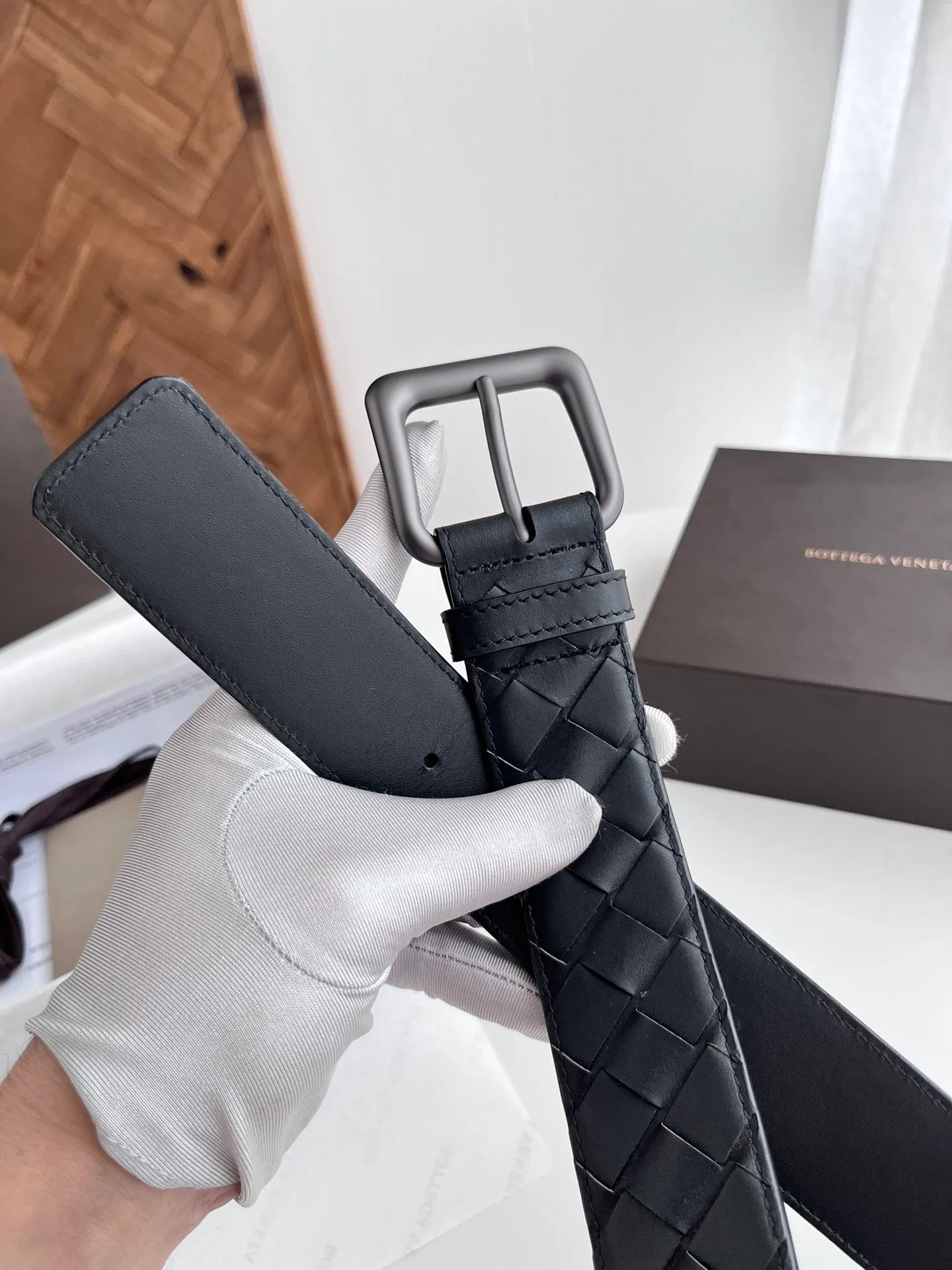 💰560💰Full package💰 💍Purchasing-grade BV 2024 wide version men’s belt⚡️Handmade large plaid intreccio woven Italian calfskin⚡️With vacuum gun-colored pin buckle⚡️Belt width 4.0cm