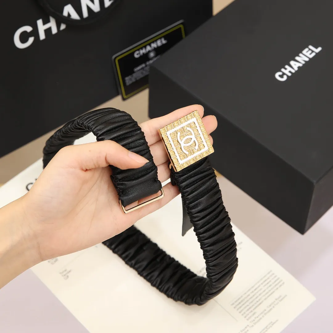 💰460💰Full package💰 💍Purchase level Chanel chanel⚡️🌹cc squares resin white and black logo small squares brass logo buckle calfskin silver metal and gold metal 3.0cm high-quality elastic versatile elegant elegant code number including buckle S=65cm total length (available 75, 80, 85) M=70cm L =75cm XL=80cm, one size can be used in 3 to 4 sizes!
