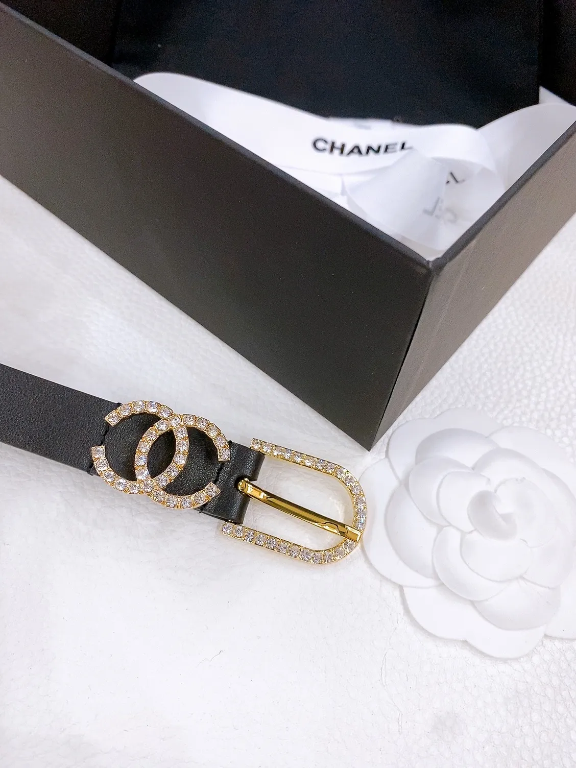 💰480💰Full package💰 💍Purchase grade Chanel pin buckle rhinestone imported calfskin belt brass metal soft and delicate 2.0cm