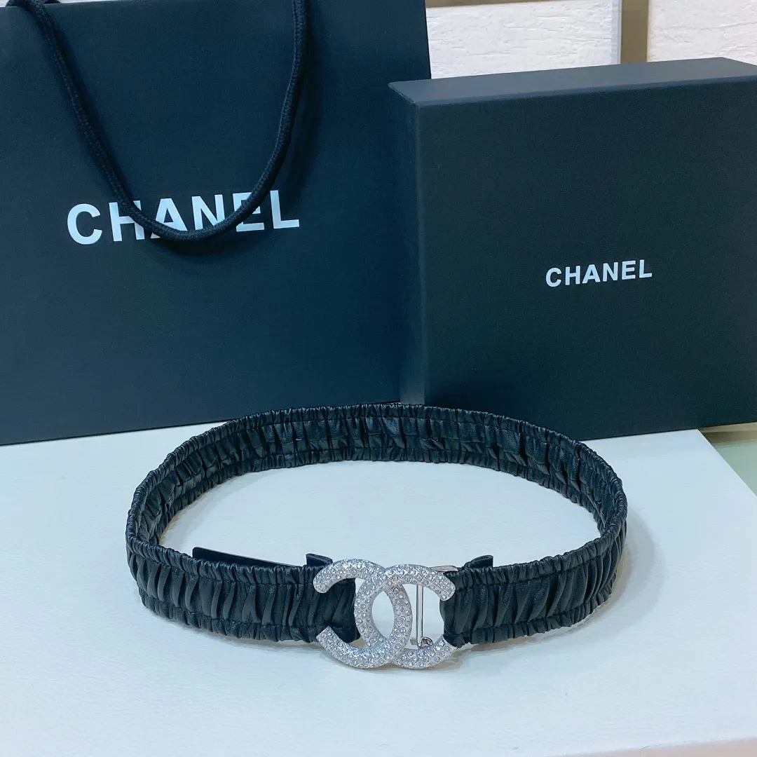 💰460💰Full package💰 💍Purchasing level Chanel⚡️🌹cc rhinestones Brass logo buckle Calfskin Silver metal and gold metal 3.0cm boutique Stretchy Versatile Elegant Size including buckle S=65cm total length (available 75, 80, 85) M=70cm L =75cm XL=80cm One size can be used in 3 to 4 sizes!