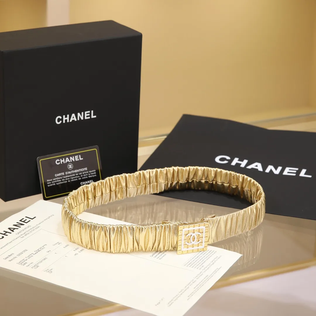 💰460💰Full package💰 💍Purchase level Chanel chanel⚡️🌹cc squares resin white and black logo small squares brass logo buckle calfskin silver metal and gold metal 3.0cm high-quality elastic versatile elegant elegant code number including buckle S=65cm total length (available 75, 80, 85) M=70cm L =75cm XL=80cm, one size can be used in 3 to 4 sizes!