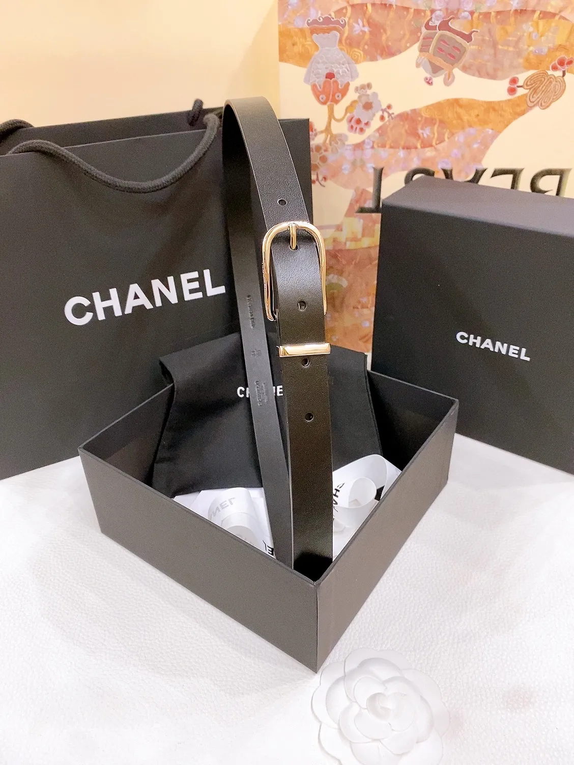 💰460💰Full package💰 💍Purchase grade Chanel chain pin buckle Imported calfskin belt Brass metal soft and delicate 2.0cm