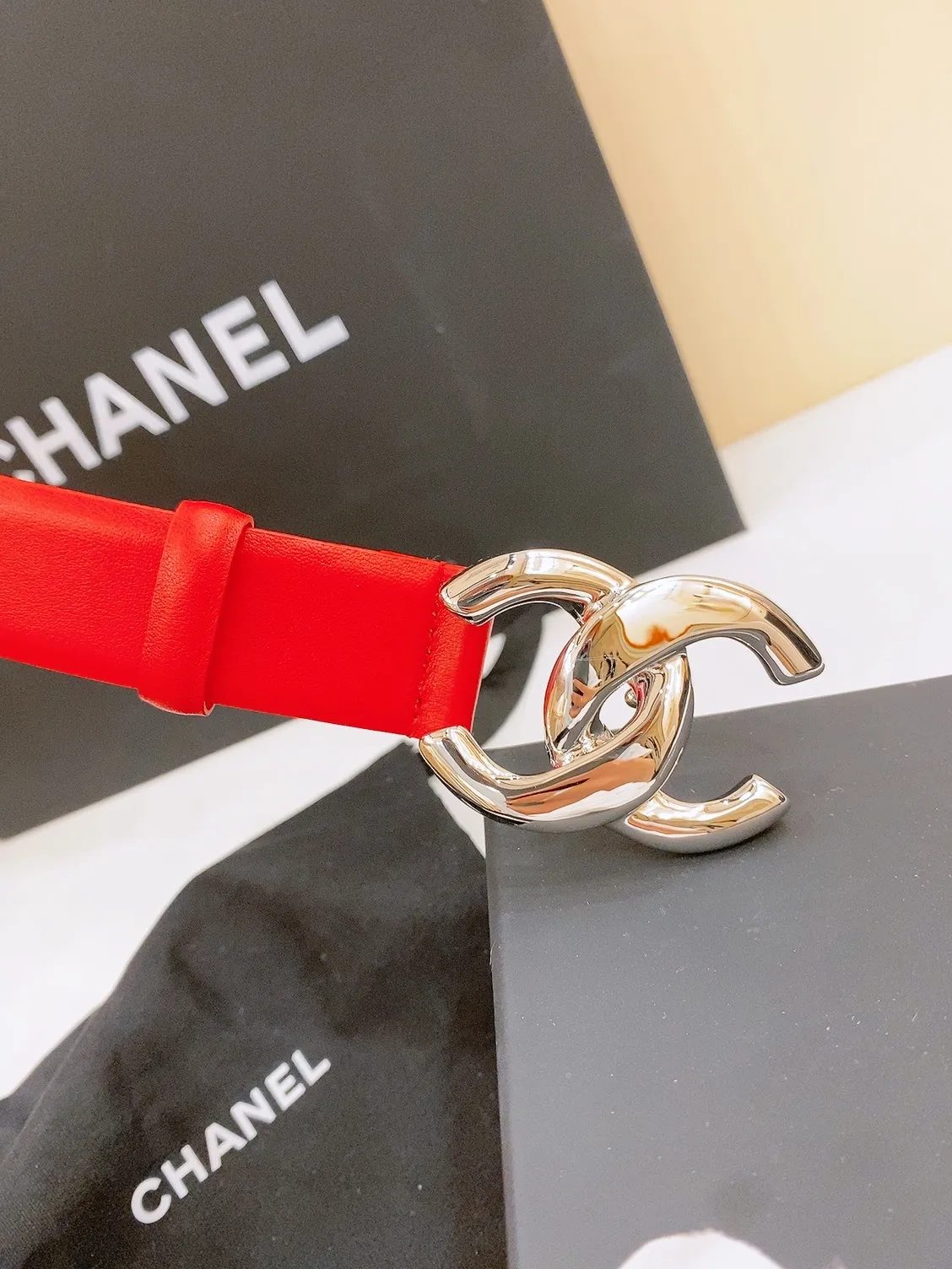 💰460💰Full package💰 💍Purchase level Chanel -chanel belt classic double C belt, CC hardware with imported calf leather body, perfect texture, simply the finishing touch in spring, belt diameter and width 3.0cm