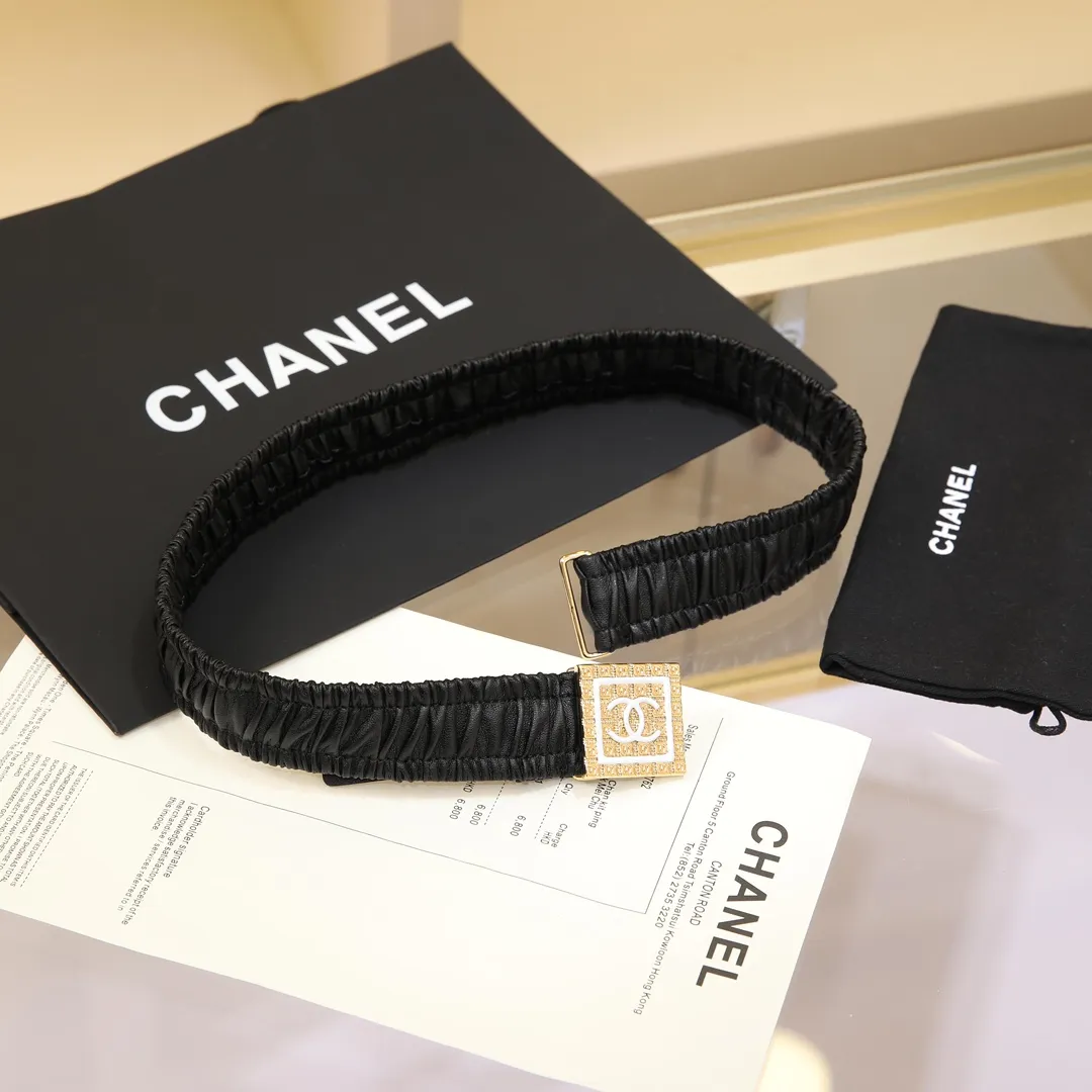 💰460💰Full package💰 💍Purchase level Chanel chanel⚡️🌹cc squares resin white and black logo small squares brass logo buckle calfskin silver metal and gold metal 3.0cm high-quality elastic versatile elegant elegant code number including buckle S=65cm total length (available 75, 80, 85) M=70cm L =75cm XL=80cm, one size can be used in 3 to 4 sizes!