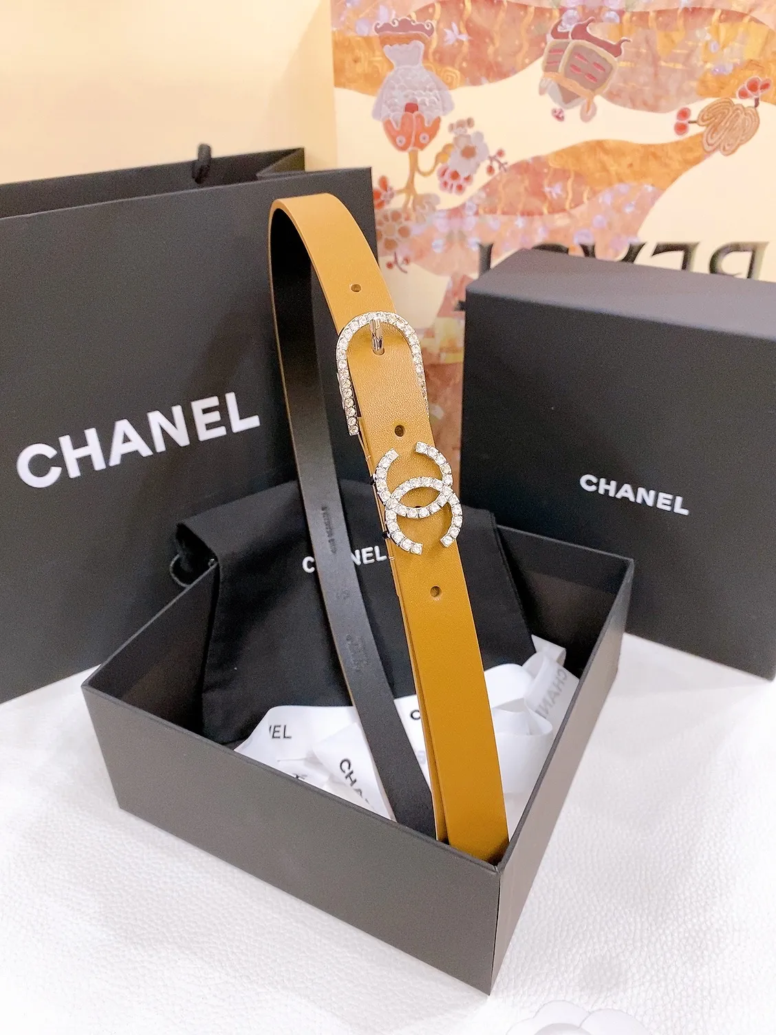 💰480💰Full package💰 💍Purchase grade Chanel pin buckle rhinestone imported calfskin belt brass metal soft and delicate 2.0cm