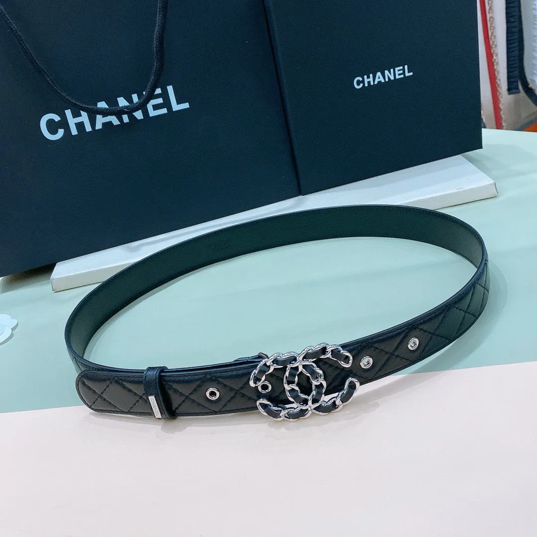 💰480💰Full package💰 💍Purchase level Chanel logo⚡️🌹Strip color cc buckle Brass gold metal 3.0cm boutique sheepskin belt feels soft and elegant