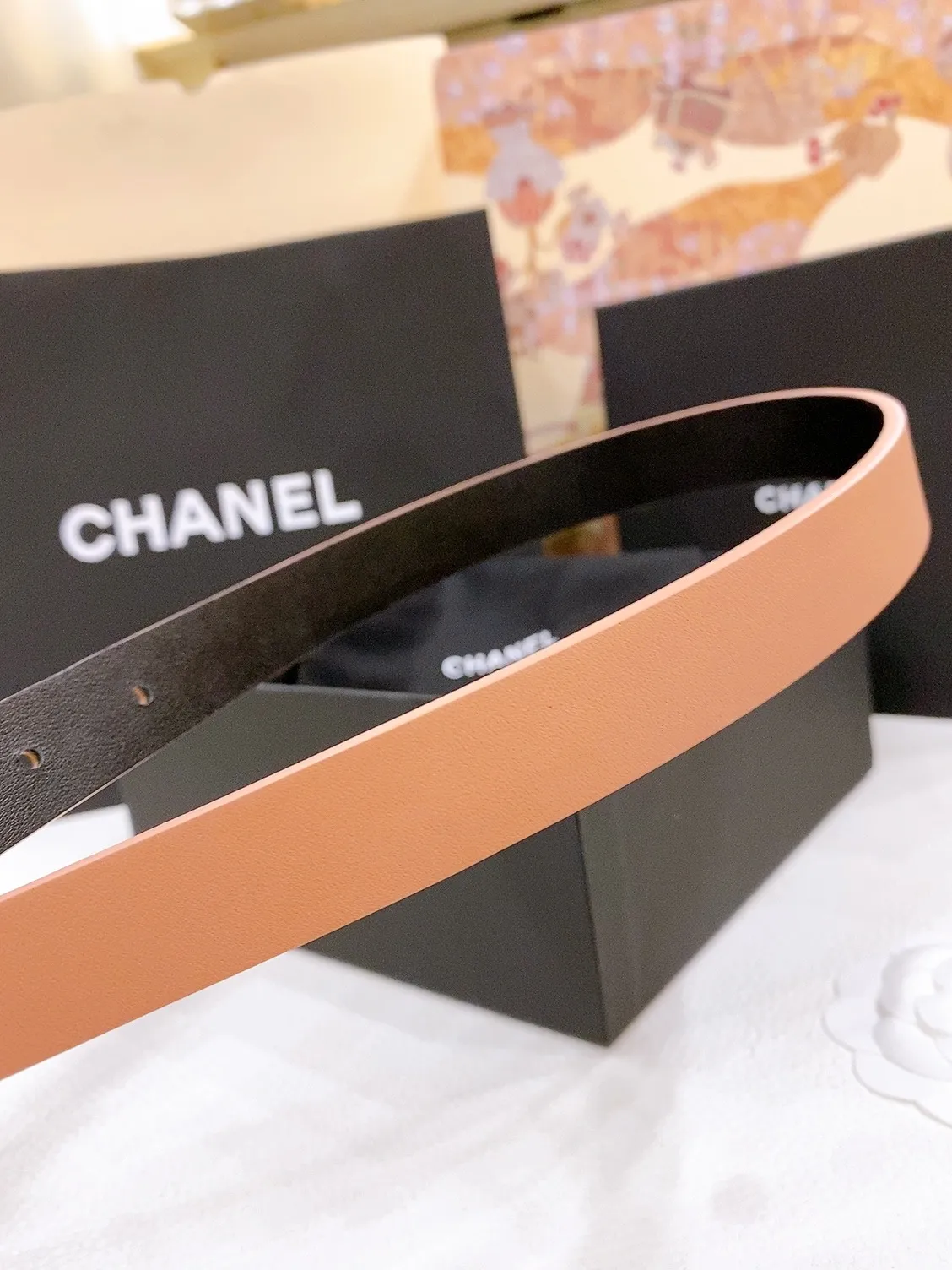 💰460💰Full package💰 💍Purchase grade Chanel chain pin buckle Imported calfskin belt Brass metal soft and delicate 2.0cm