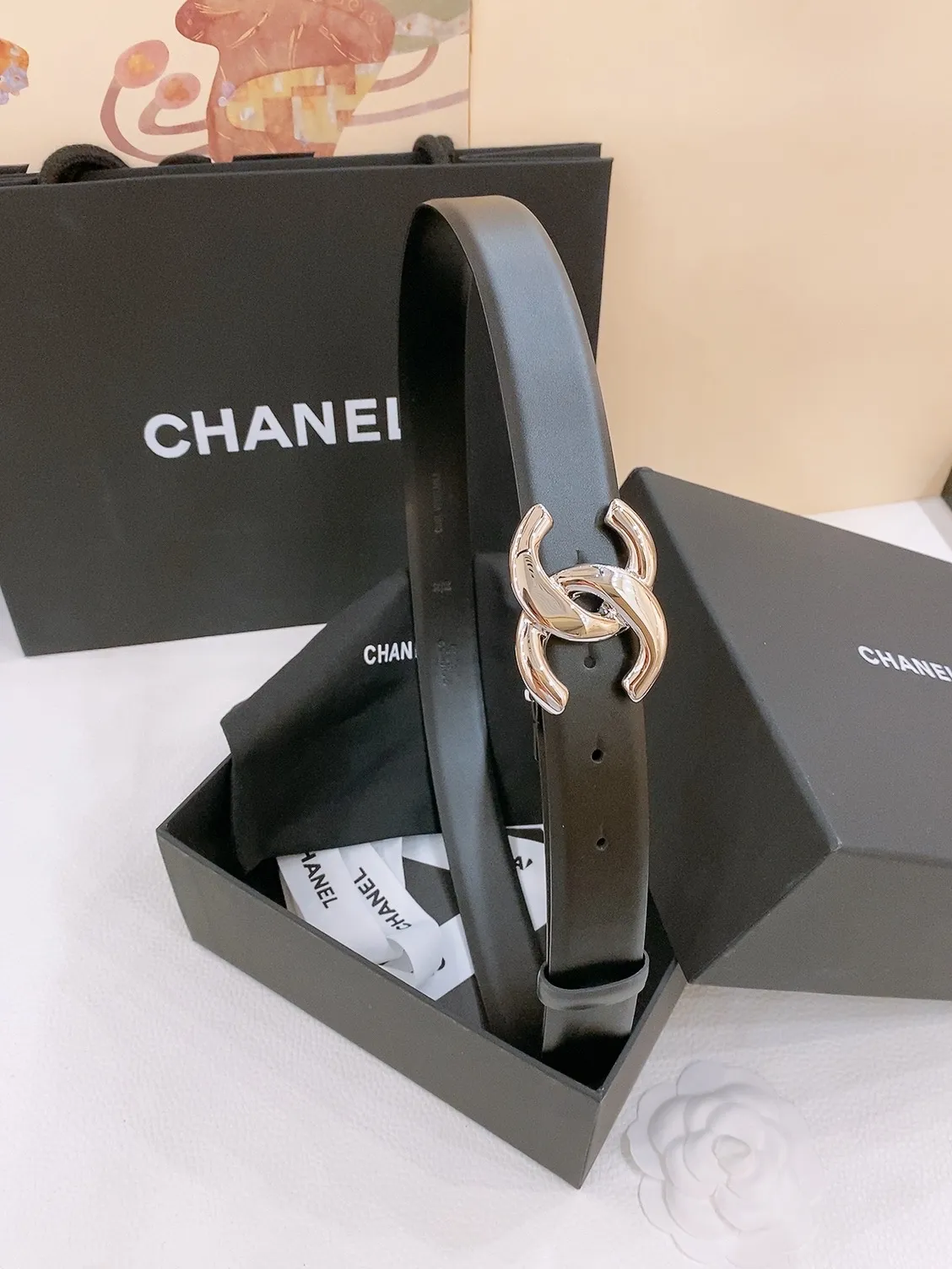 💰460💰Full package💰 💍Purchase level Chanel -chanel belt classic double C belt, CC hardware with imported calf leather body, perfect texture, simply the finishing touch in spring, belt diameter and width 3.0cm