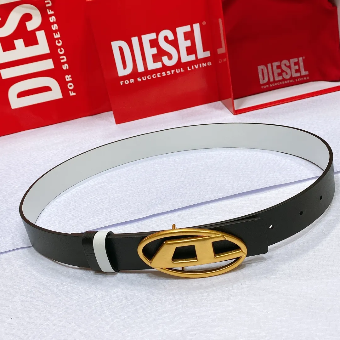 💰480💰Authentic packaging💰 💍Purchasing-grade Diesel leather, retro silver buckle, popular trendy brand, width 3.0cm, double-sided