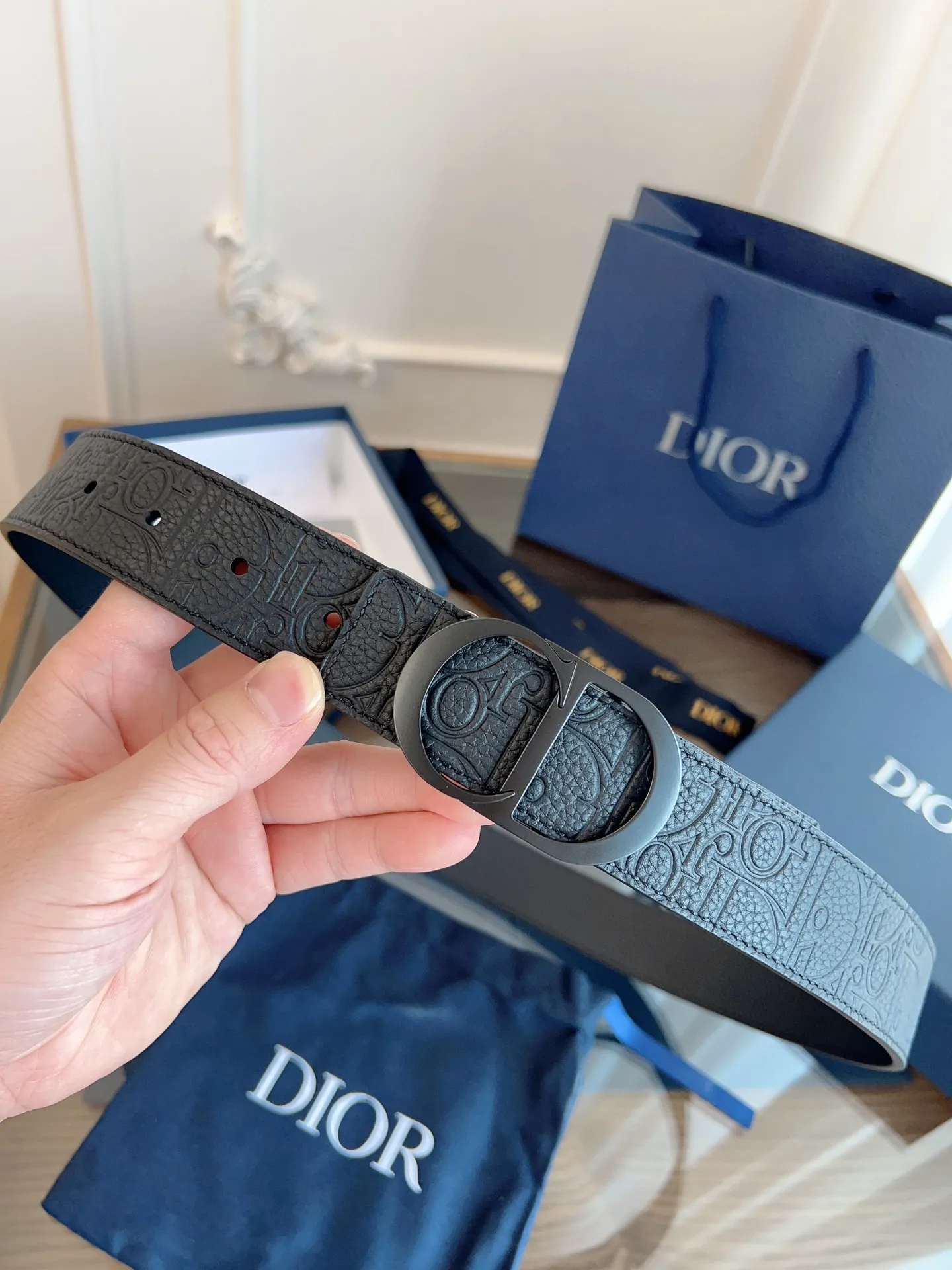 💰480💰Full package💰 💍Purchase-grade "DIOR" Dior/enhanced version🇫🇷French original leather, black/embossed full leather. The quality is beyond doubt. There is no better, only the best. Size 3.5 cm