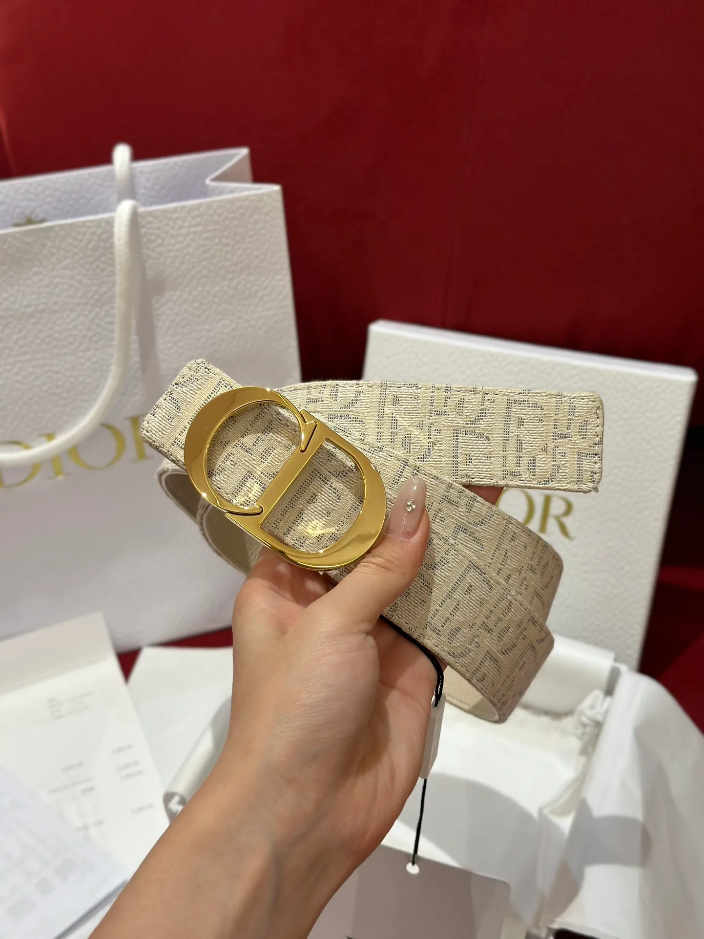 💰460💰Full package💰 💍Purchase-grade Dior imported calfskin soft belt C. D classic logo metal buckle new design buckle calfskin soft belt 3.5cm boutique