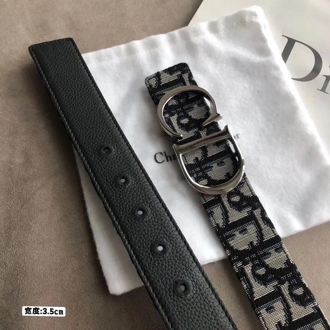 💰460💰Full package💰 💍Purchase level Dior⚡️🌹Width 3.5cm black and beige DIOR OBLIQUE print and black cowhide lychee double-sided external use⚡️🌹Removable metal-coated CD engraved buckle, unisex fashion not to be missed! high quality