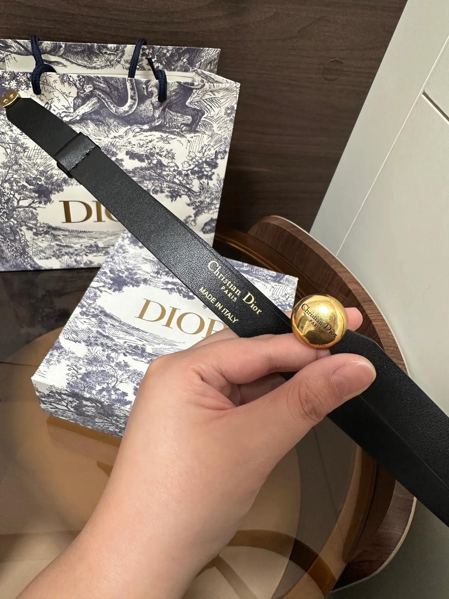 💍Purchase level Dior ⚡️Di0r🆕D-Pépite belt⚡️ 20 mm ⚡️Matte black smooth cow leather