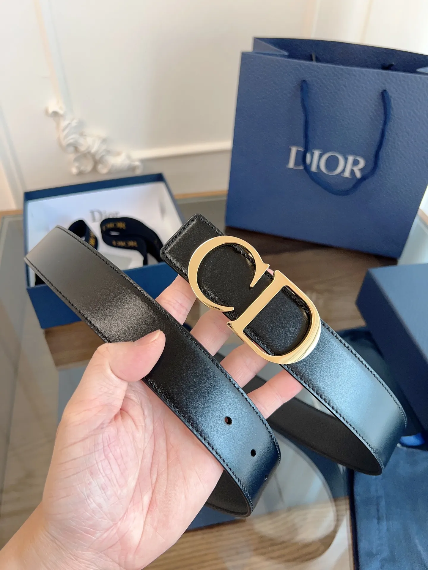 💰480💰Full package💰 💍Purchase-grade "DIOR" Dior/enhanced version🇫🇷French original leather, bright leather/black full leather. The quality is beyond doubt. There is no better, only the best. Size 3.5 cm