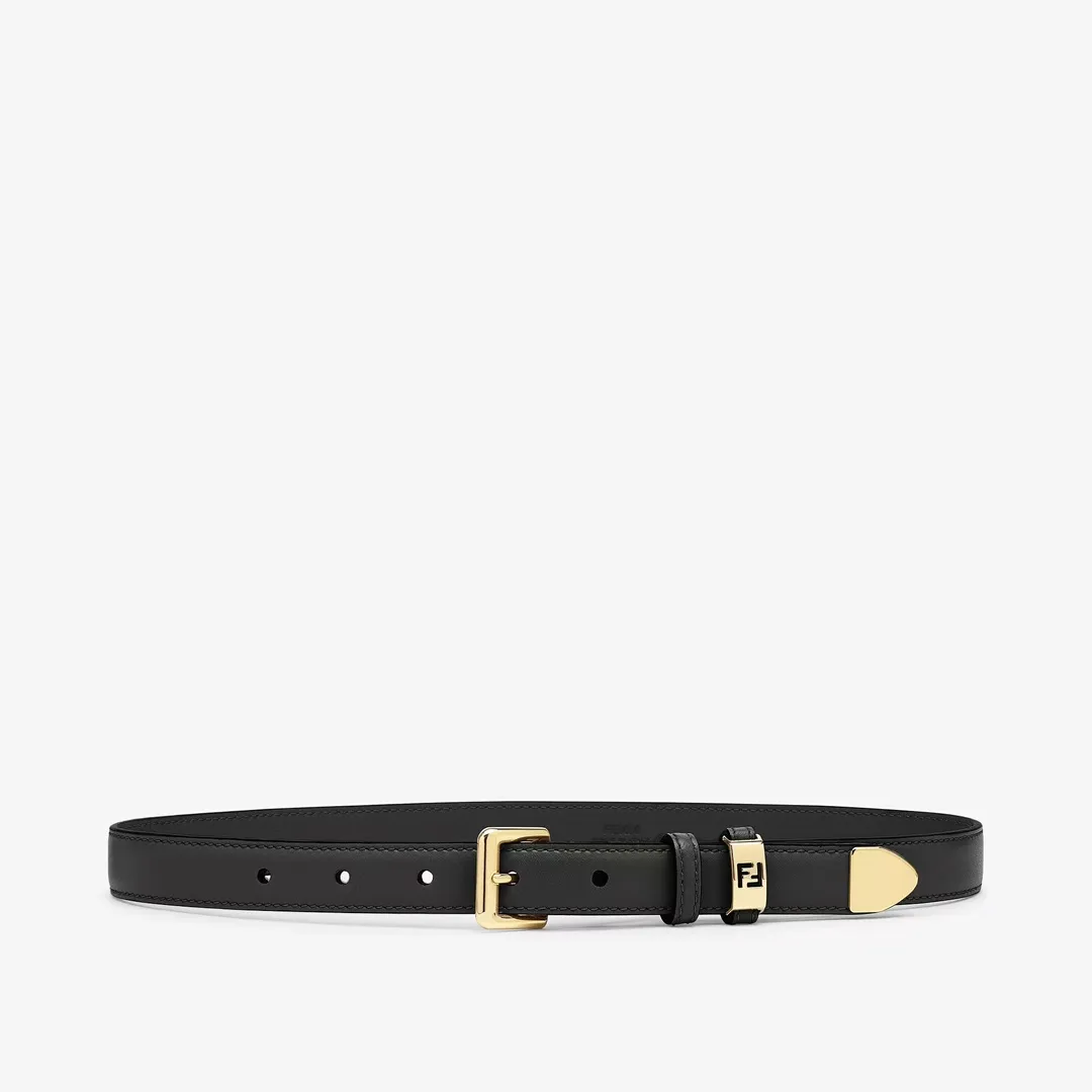 💰520💰Full set of packaging💰 💍Purchasing-grade Fendi 30MM wide logo-shaped pin buckle, double-sided original imported black calfskin, supports NFC chip, gold-plated surface metal products, quality assurance, non-market currency!