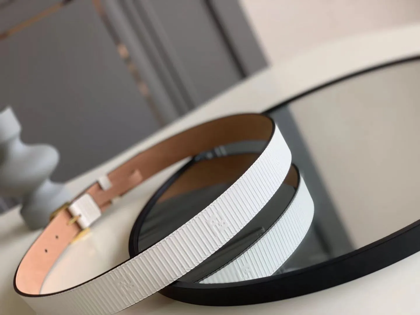 💰520💰Full package💰 💍Purchasing-grade FENDI belt, embossed calfskin imported from Italy, 3.5cm original tree paste leather bottom mark, BAGUETTE series palladium-plated belt buckle with chain buckle💓💓💓
