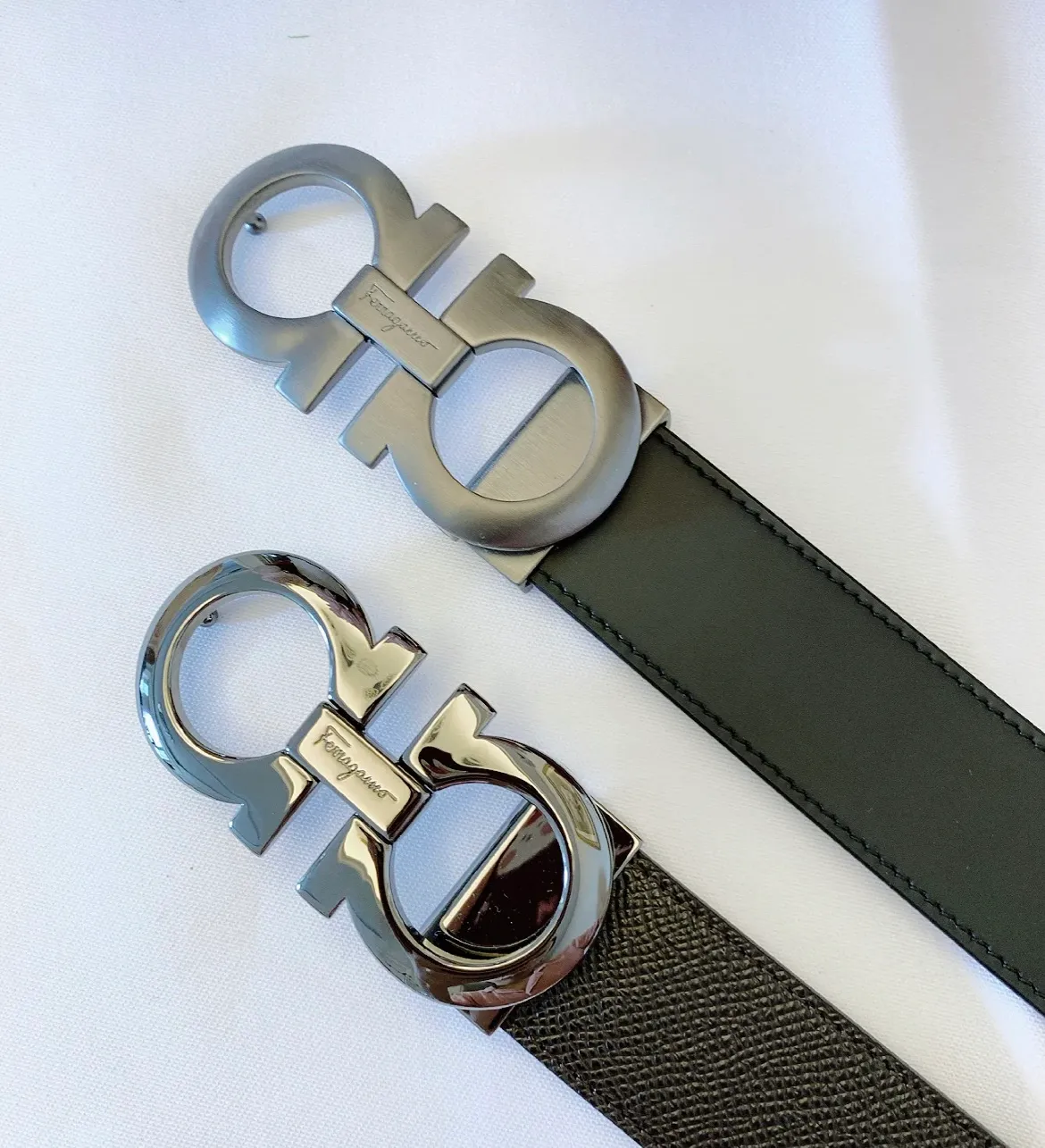 💰760💰 Guoxian Ferragamo men's belt, gun color black brown, double-sided, can be cut freely, the size is more suitable, accessories 🈶box, dust bag, handbag