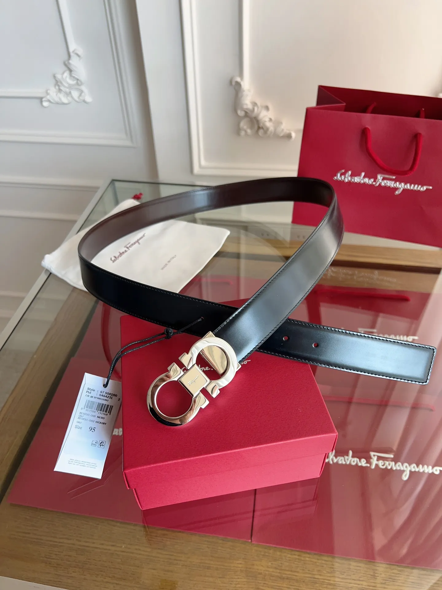 💰480💰Full package💰 💍Purchasing-grade Ferragamo 3.5cm⚡️🌹Original leather. Precision brass hardware upgraded version nfc chip, genuine factory IP plating! Original match