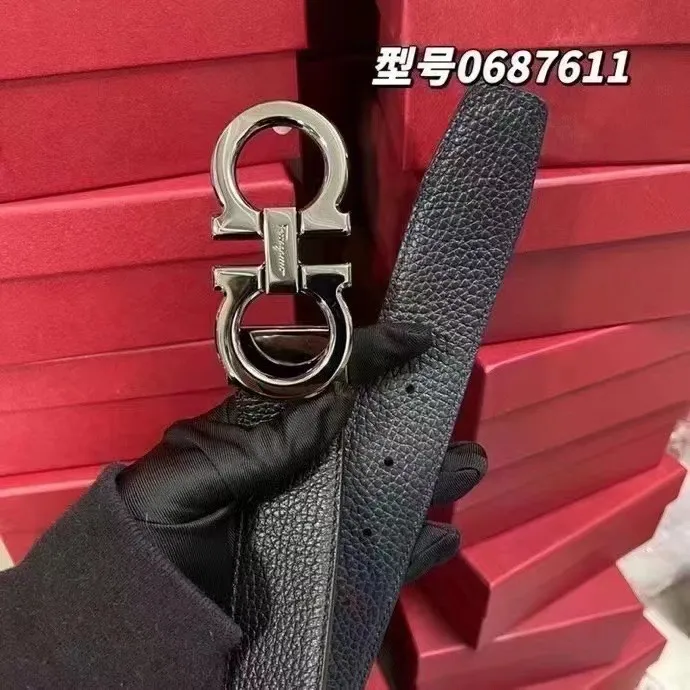 💰760💰 Guoxian Ferragamo men's belt, double-sided, can be cut freely, the size is more suitable, accessories 🈶box, dust bag, handbag