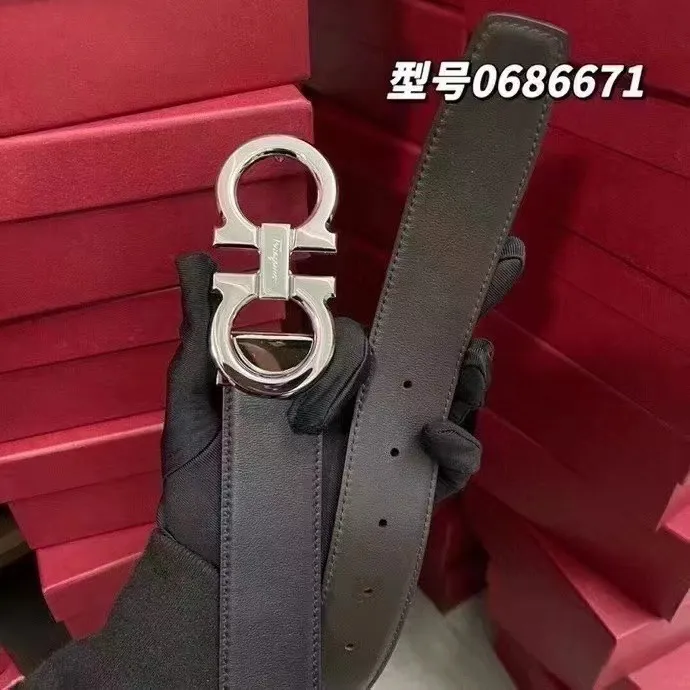 💰760💰 Guoxian Ferragamo men's belt, double-sided, can be cut freely, the size is more suitable, accessories 🈶box, dust bag, handbag