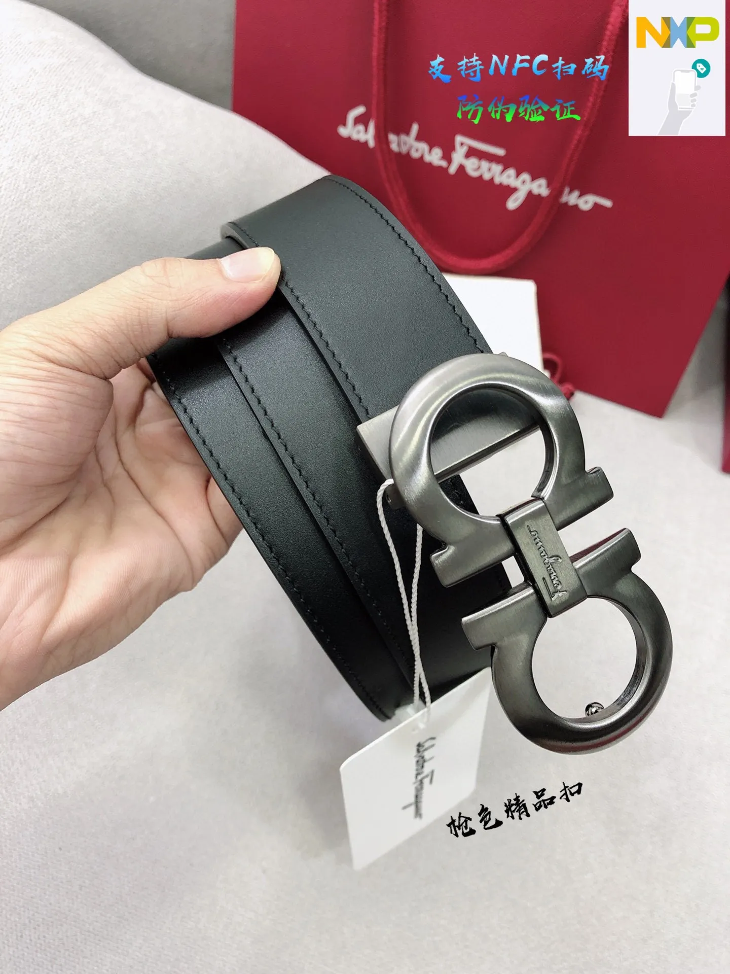 💰440💰Full set of packaging💰 💍Purchase level Ferragamo official website is updated simultaneously, special channel genuine factory OEM, supports NFC scan code verification. Business fashion and versatile, width 3.5cm