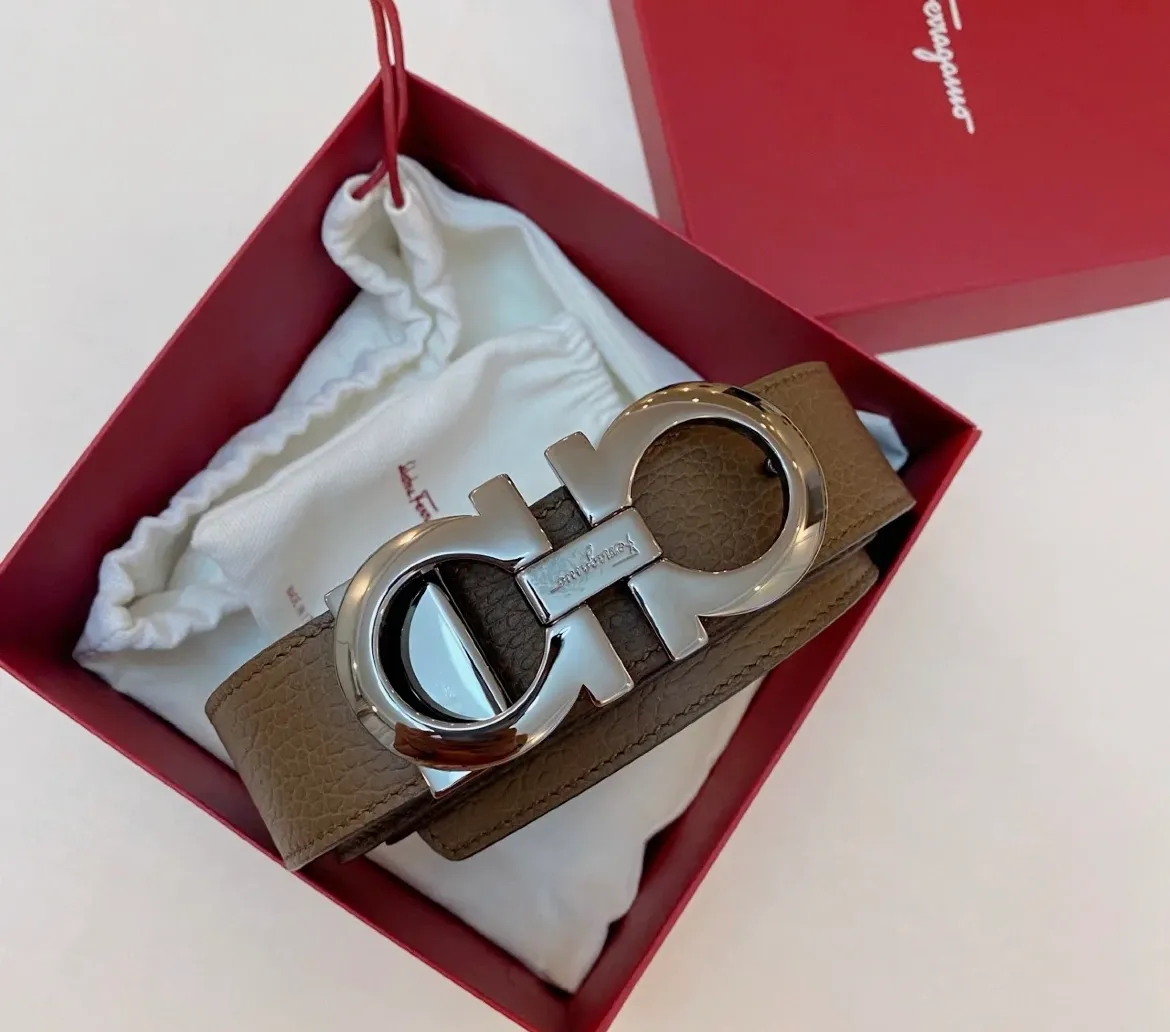 💰760💰 Guoxian Ferragamo men's belt, gun color black brown, double-sided, can be cut freely, the size is more suitable, accessories 🈶box, dust bag, handbag