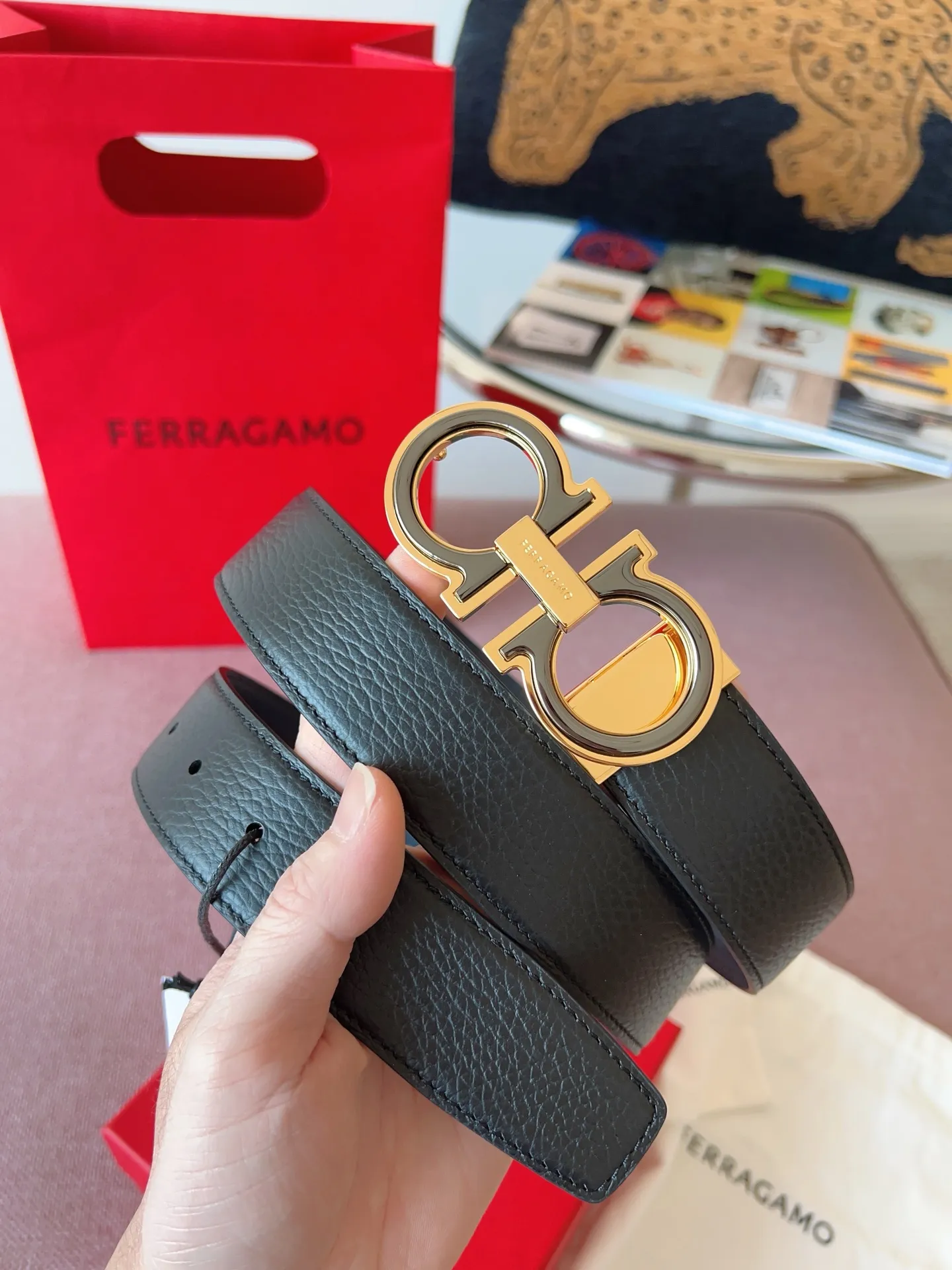 💰460💰Full package💰 💍Purchasing-grade Ferragamo⚡️🌹3.5cm original leather. Precision brass hardware upgraded version genuine factory IP plating! Original match,