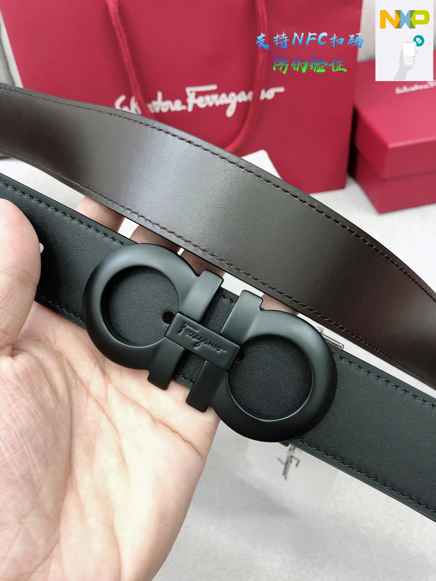 💰440💰Full set of packaging💰 💍Purchase level Ferragamo official website is updated simultaneously, special channel genuine factory OEM, supports NFC scan code verification. Business fashion and versatile, width 3.5cm