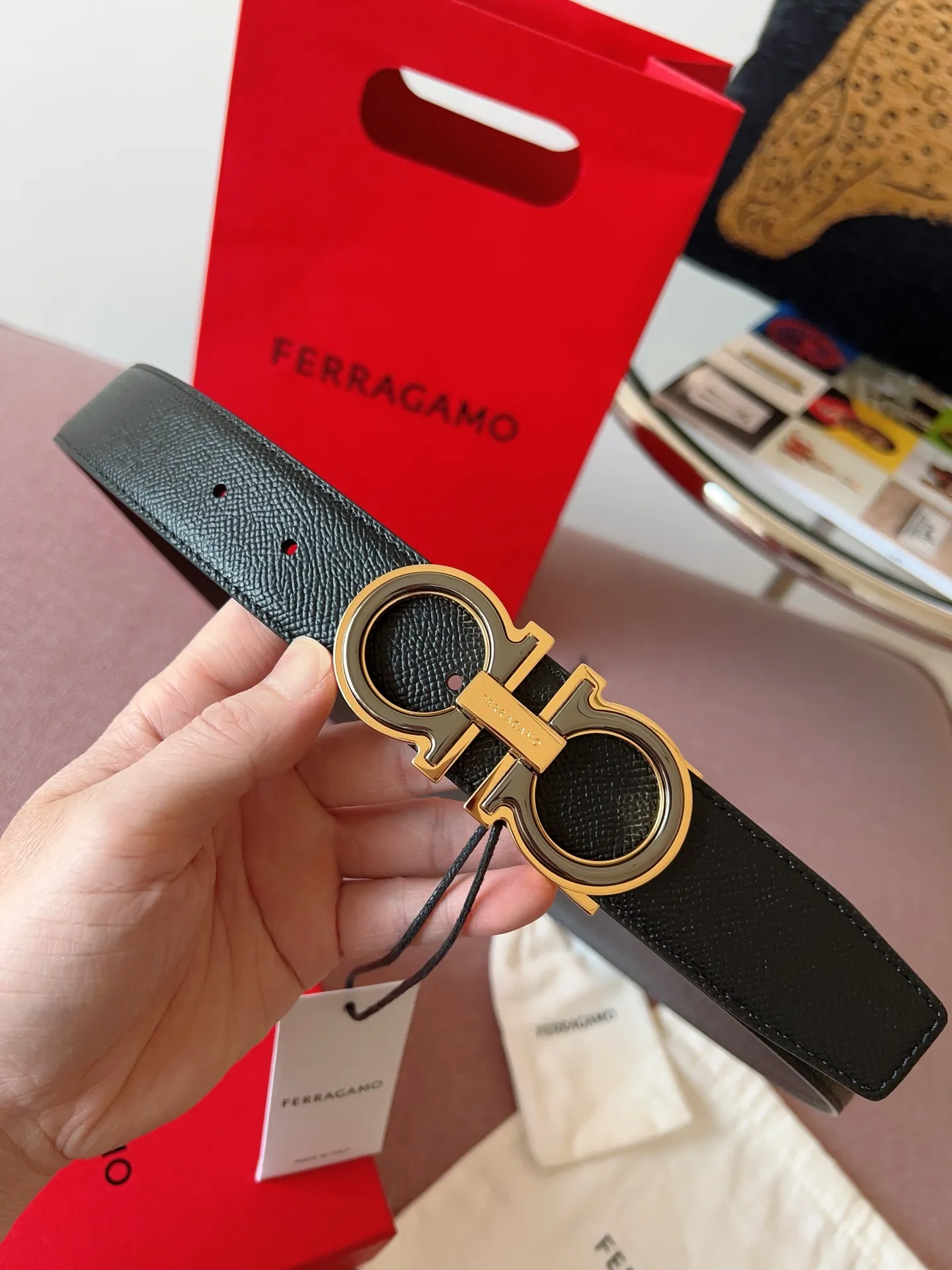💰460💰Full package💰 💍Purchasing-grade Ferragamo⚡️🌹3.5cm original leather. Precision brass hardware upgraded version genuine factory IP plating! Original match,
