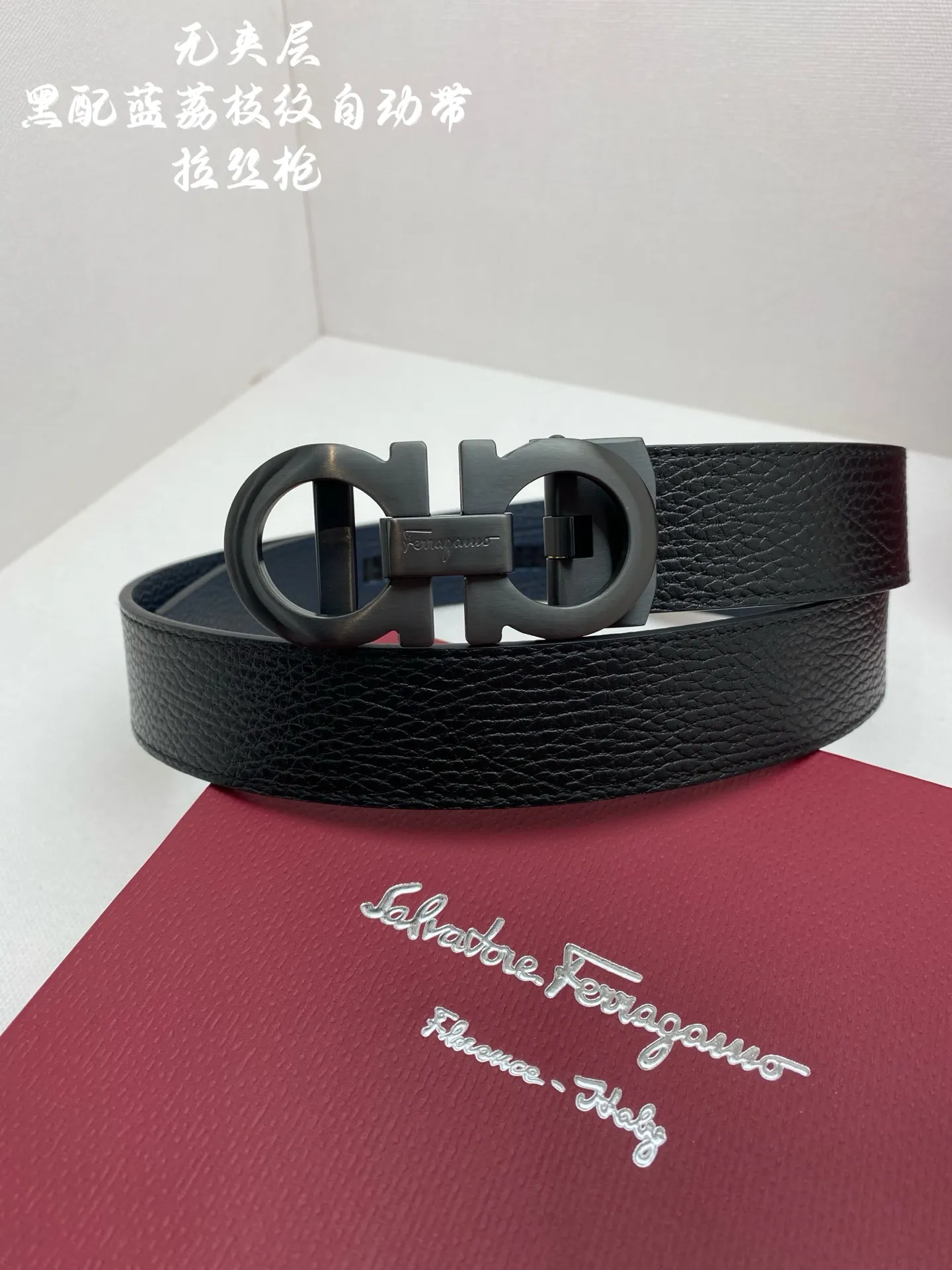 💰520💰Full package💰 💍Purchasing-grade Ferragamo men's automatic belt - imported unlaminated first-layer cowhide, width 34MM, 316 fine steel buckle, exquisitely crafted, soft to the touch, can be cut