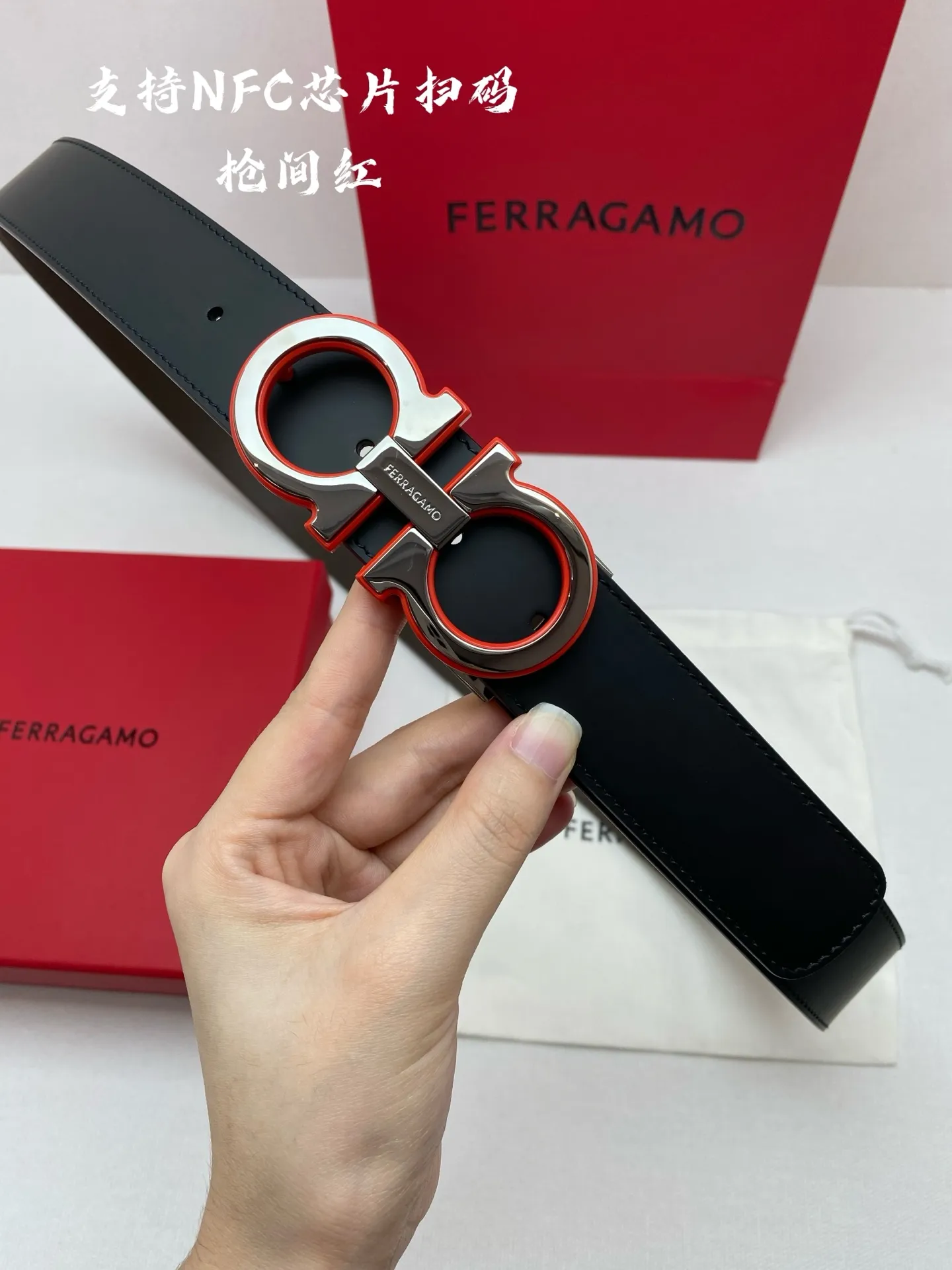 💰460💰Full package💰 💍Purchasing agent Ferragamo⚡️🌹NFC-F3.5cm advanced customized men's belt, double-sided imported cowhide, you can choose and match it by yourself. Real materials, very textured, fashionable and classic without losing style, can be cut by yourself