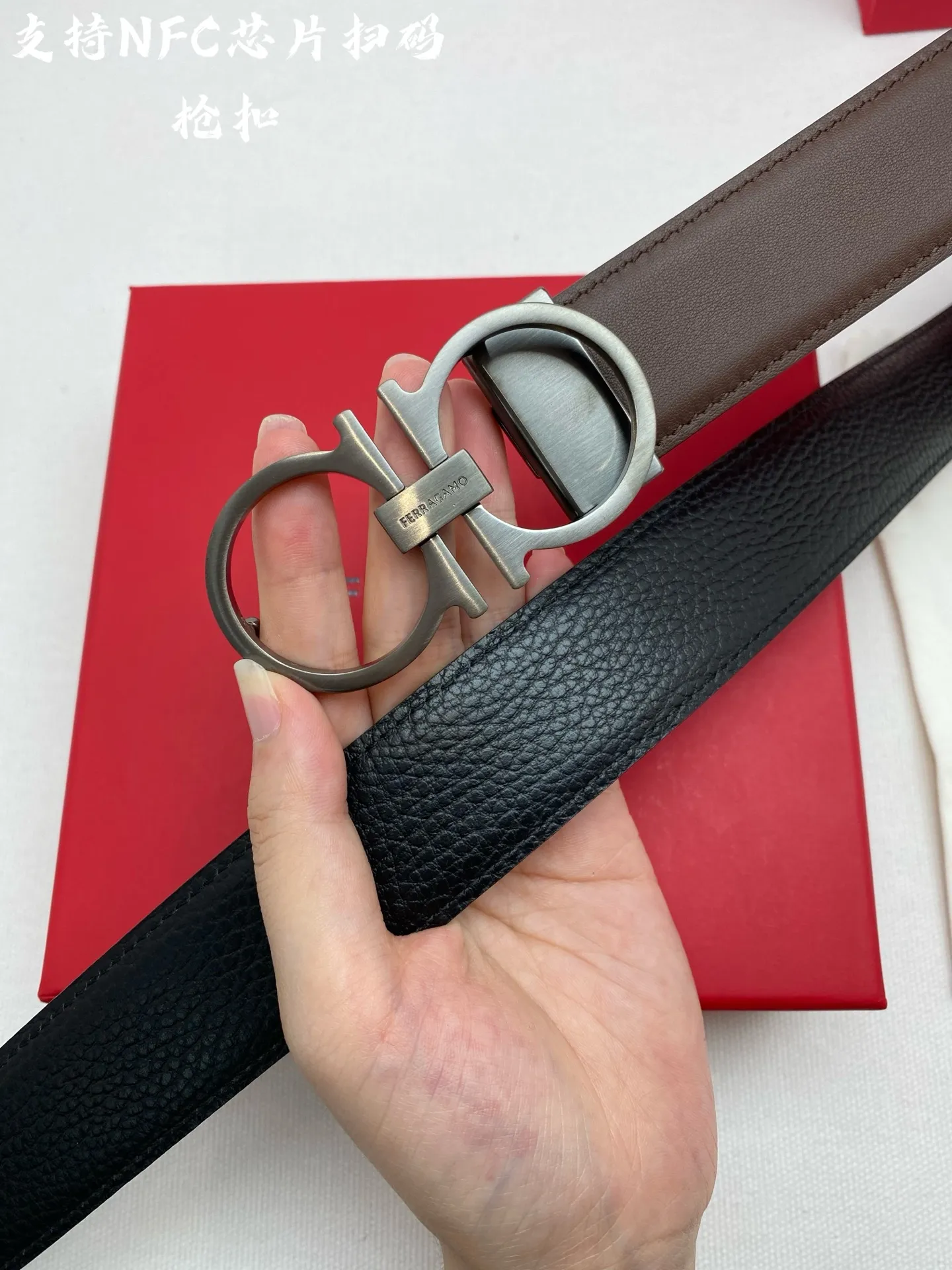 💰440💰Full package💰 💍Purchasing agent Ferragamo⚡️🌹NFC-F3.5cm advanced customized men's belt, double-sided imported cowhide⚡️🌹Choose and match by yourself. Genuine materials. Very textured. Fashionable and classic without losing style. Can be cut by yourself.