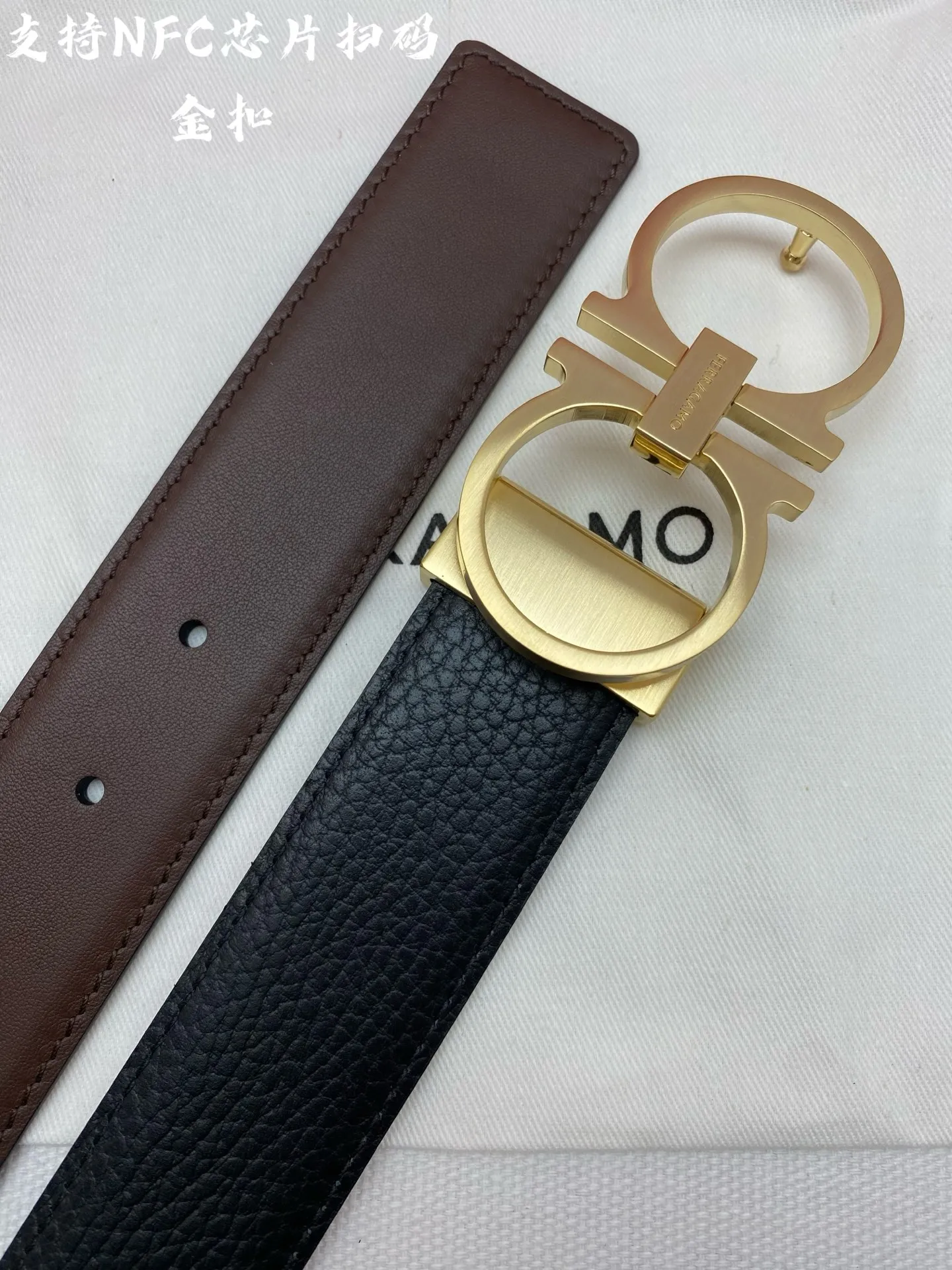 💰440💰Full package💰 💍Purchasing agent Ferragamo⚡️🌹NFC-F3.5cm advanced customized men's belt, double-sided imported cowhide⚡️🌹Choose and match by yourself. Genuine materials. Very textured. Fashionable and classic without losing style. Can be cut by yourself.