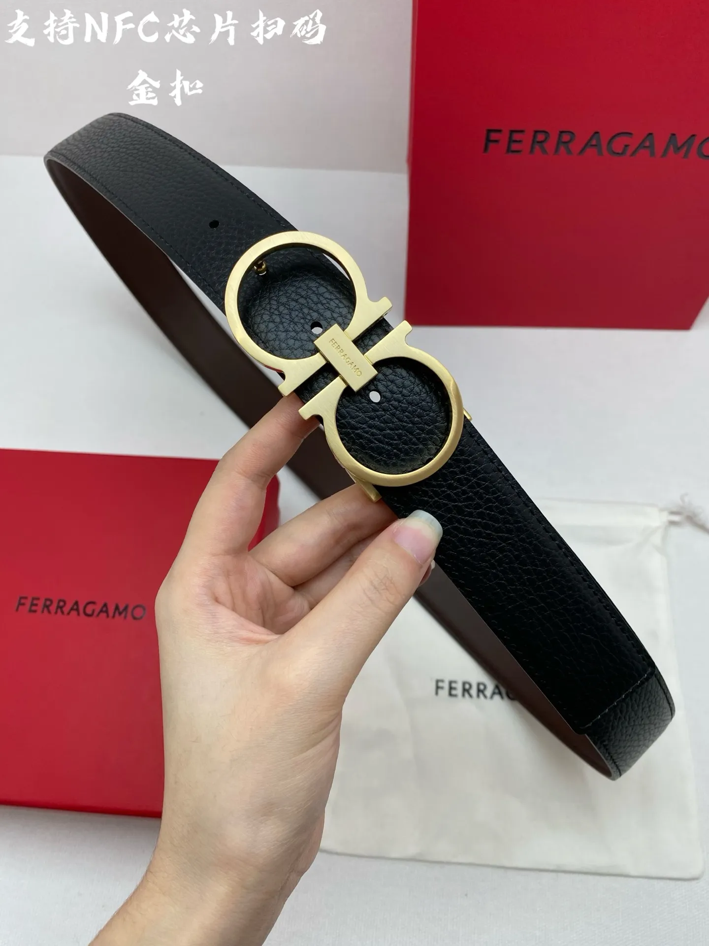 💰440💰Full package💰 💍Purchasing agent Ferragamo⚡️🌹NFC-F3.5cm advanced customized men's belt, double-sided imported cowhide⚡️🌹Choose and match by yourself. Genuine materials. Very textured. Fashionable and classic without losing style. Can be cut by yourself.