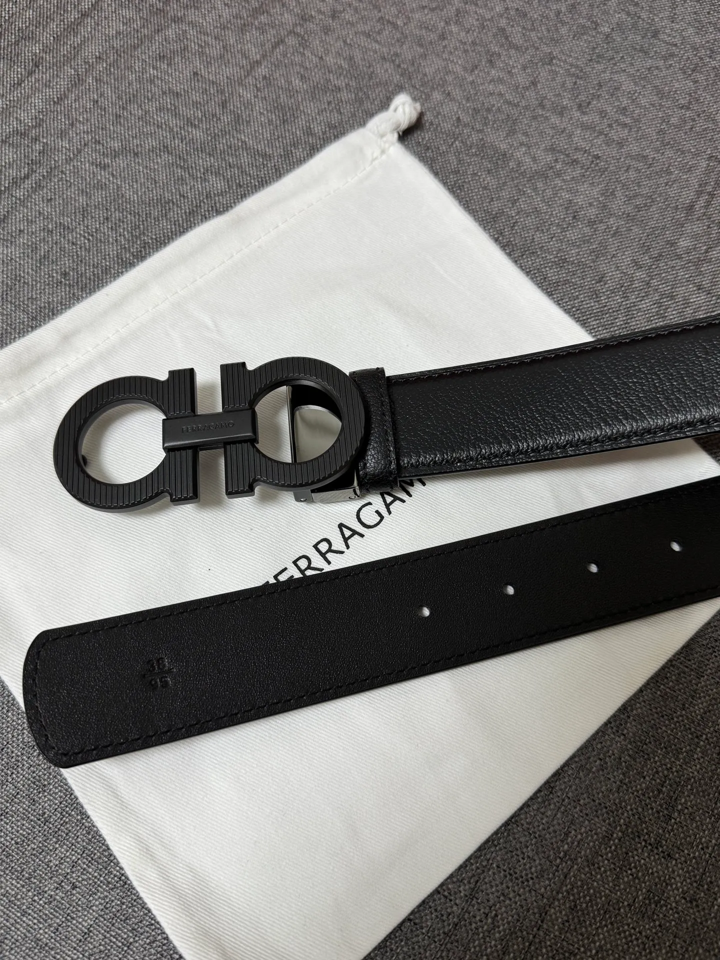 💰440💰Full set of packaging💰 💍Purchase level collection of good things—Salvatore Ferragamo men’s 3.5cm exquisite counter new style striped new logo double circle horseshoe metal buckle, first-layer cowhide double-sided versatile and atmospheric item