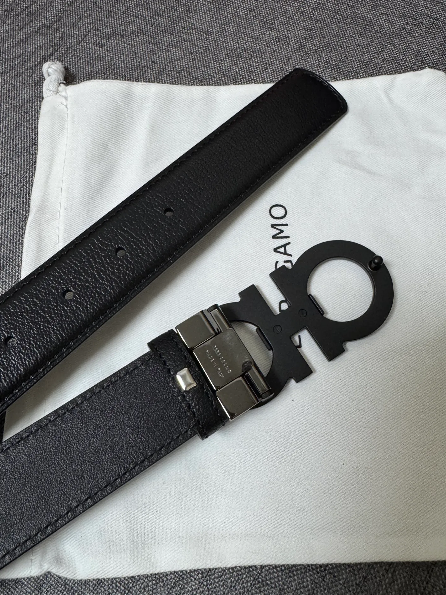💰440💰Full set of packaging💰 💍Purchase level collection of good things—Salvatore Ferragamo men’s 3.5cm exquisite counter new style striped new logo double circle horseshoe metal buckle, first-layer cowhide double-sided versatile and atmospheric item