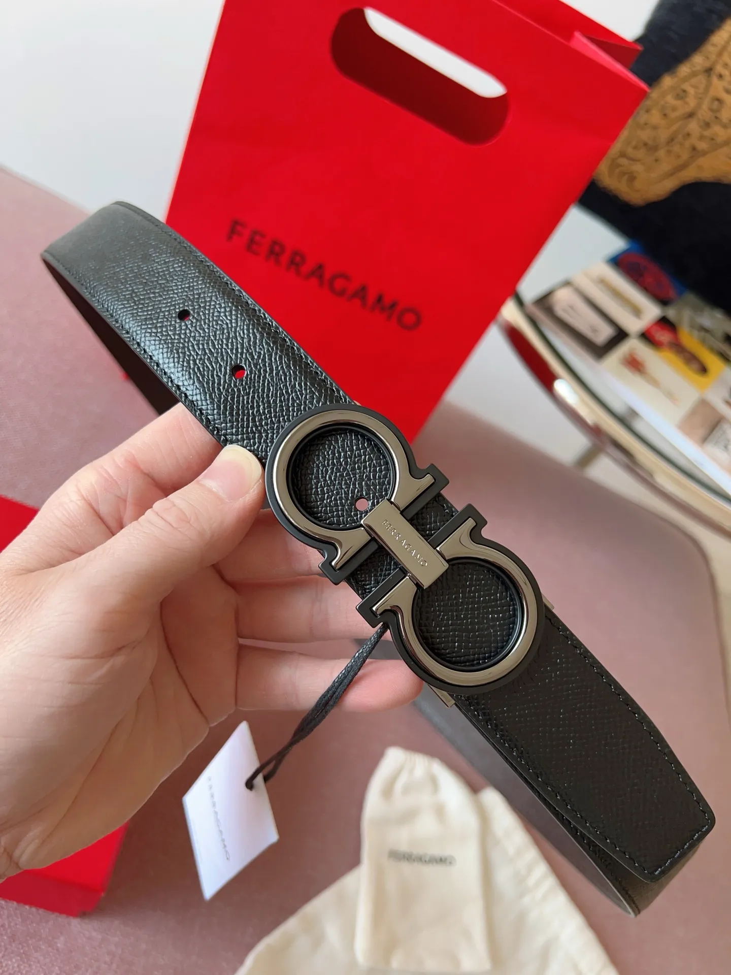 💰460💰Full package💰 💍Purchasing-grade Ferragamo⚡️🌹3.5cm original leather. Precision brass hardware upgraded version genuine factory IP plating! Original match,