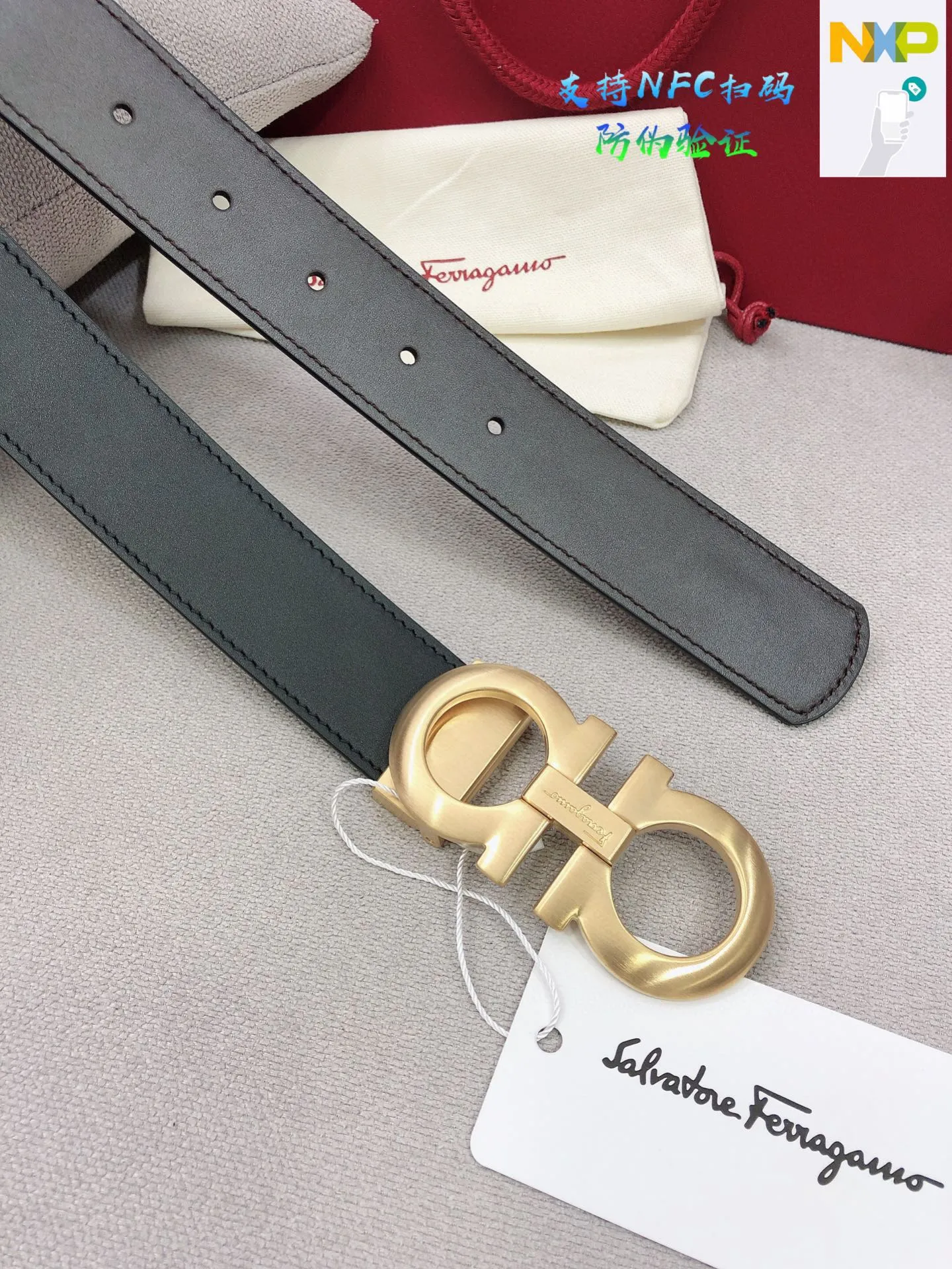 💰440💰Full set of packaging💰 💍Purchase level Ferragamo official website is updated simultaneously, special channel genuine factory OEM, supports NFC scan code verification. Business fashion and versatile, width 3.5cm