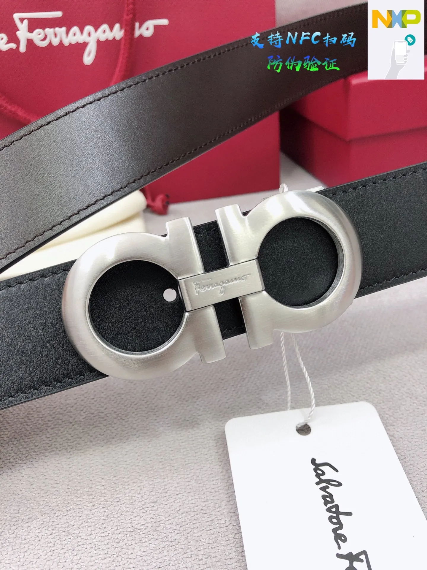💰440💰Full set of packaging💰 💍Purchase level Ferragamo official website is updated simultaneously, special channel genuine factory OEM, supports NFC scan code verification. Business fashion and versatile, width 3.5cm