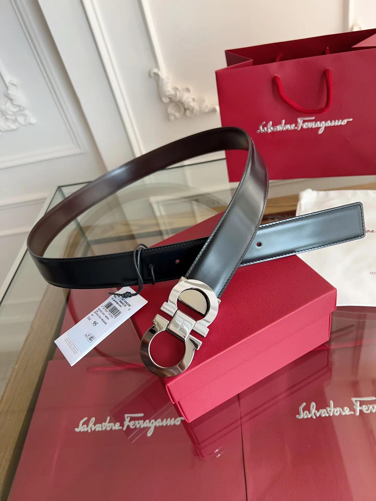 💰480💰Full package💰 💍Purchasing-grade Ferragamo 3.5cm⚡️🌹Original leather. Precision brass hardware upgraded version nfc chip, genuine factory IP plating! Original match