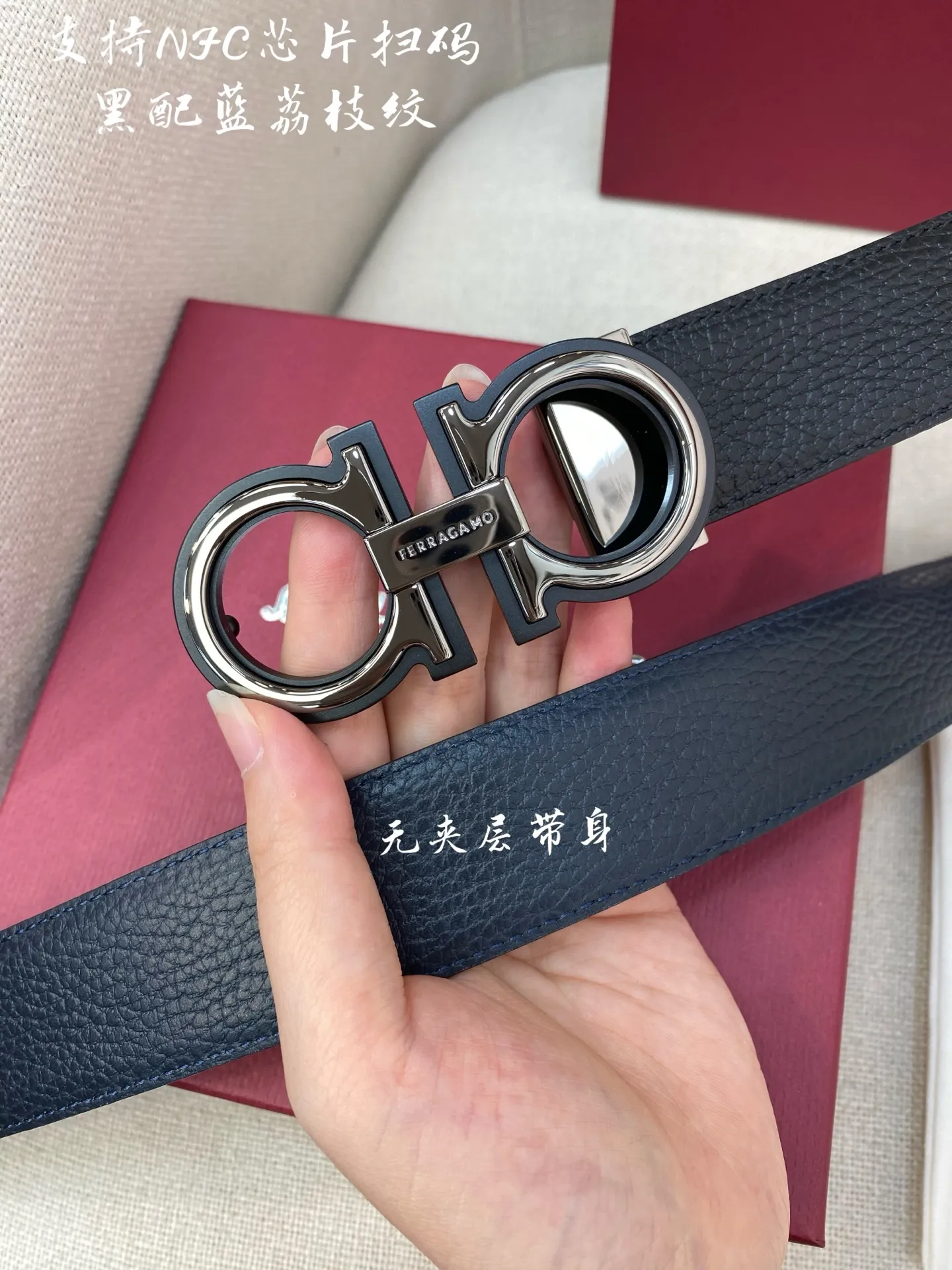 💰460💰Full package💰 💍Purchase-grade Ferragamo⚡️NFC chip scan model⚡️Authentic size 3.5cm Italian original leather⚡️