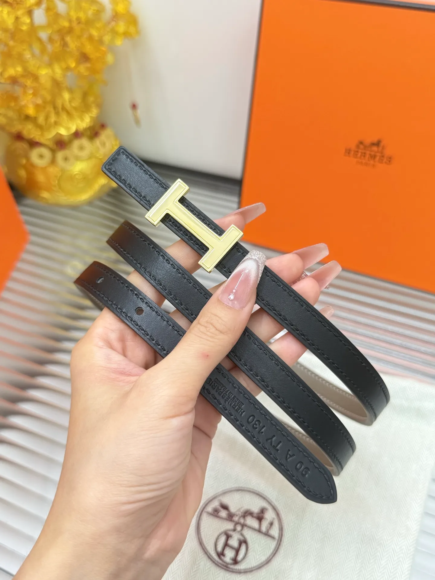 ✅Width: 𝟭.𝟯𝗰𝗺 ❑ Hermès women’s narrow model, original imported 𝐓𝐎𝐆𝐎 calfskin + fine pure steel hardware buckle P420