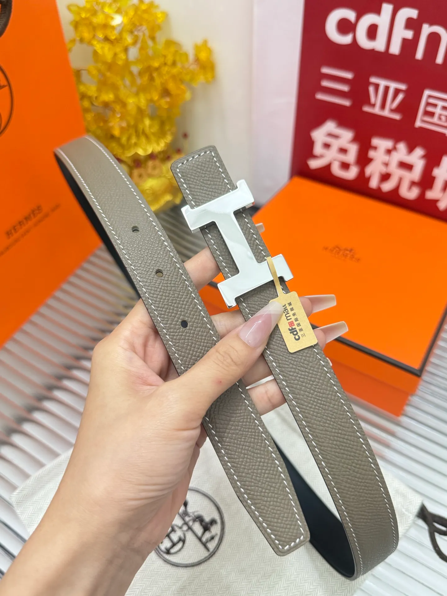 ✅Width: 𝟮.𝟰𝗰𝗺 ❑ Hermès double-sided, women’s narrow style, original imported 𝐓𝐎𝐆𝐎 calfskin + fine pure steel hardware buckle P440