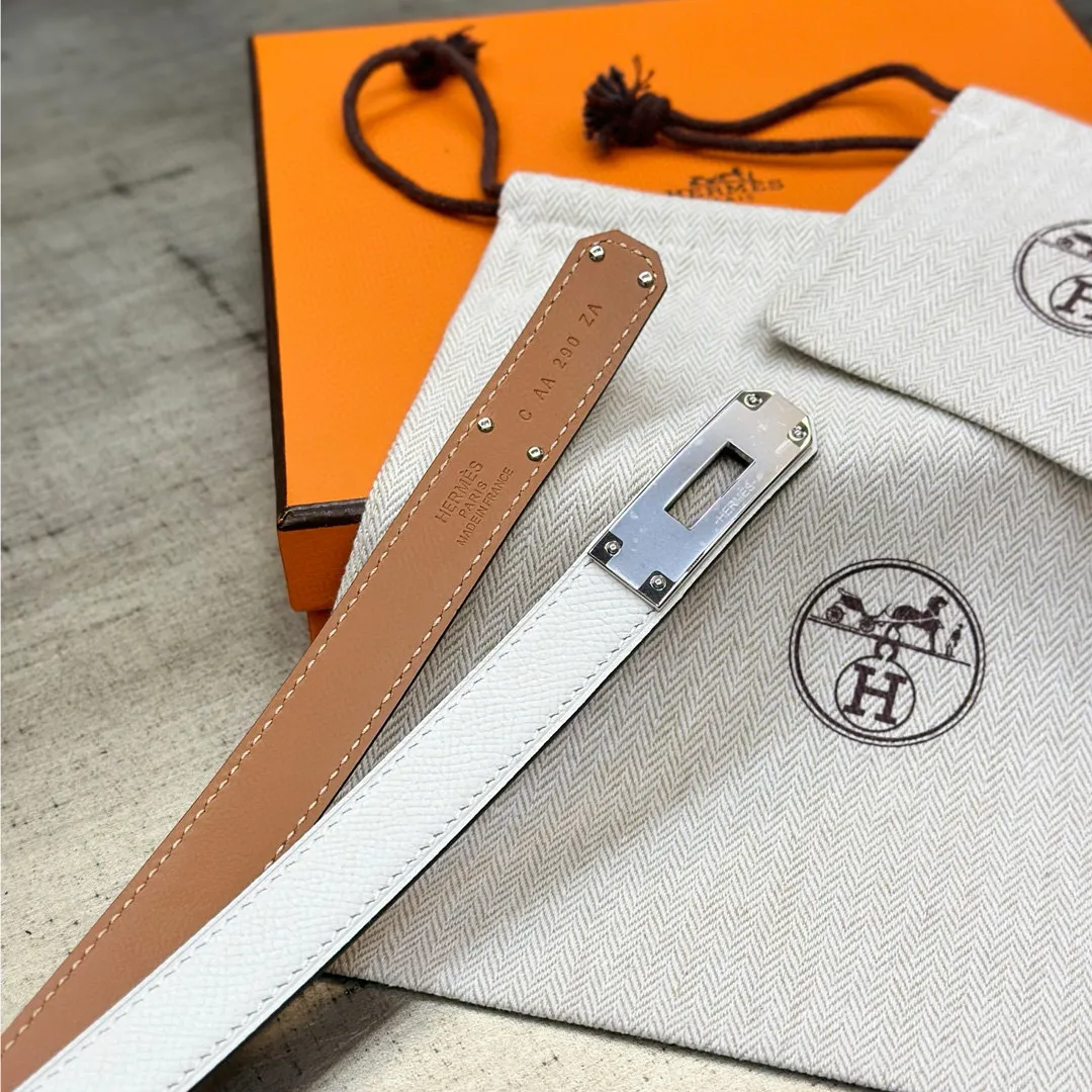 💰498💰Full package💰 💍Purchase level Hermes HERMES Kelly 18mm belt, stainless steel hardware, epsom original leather