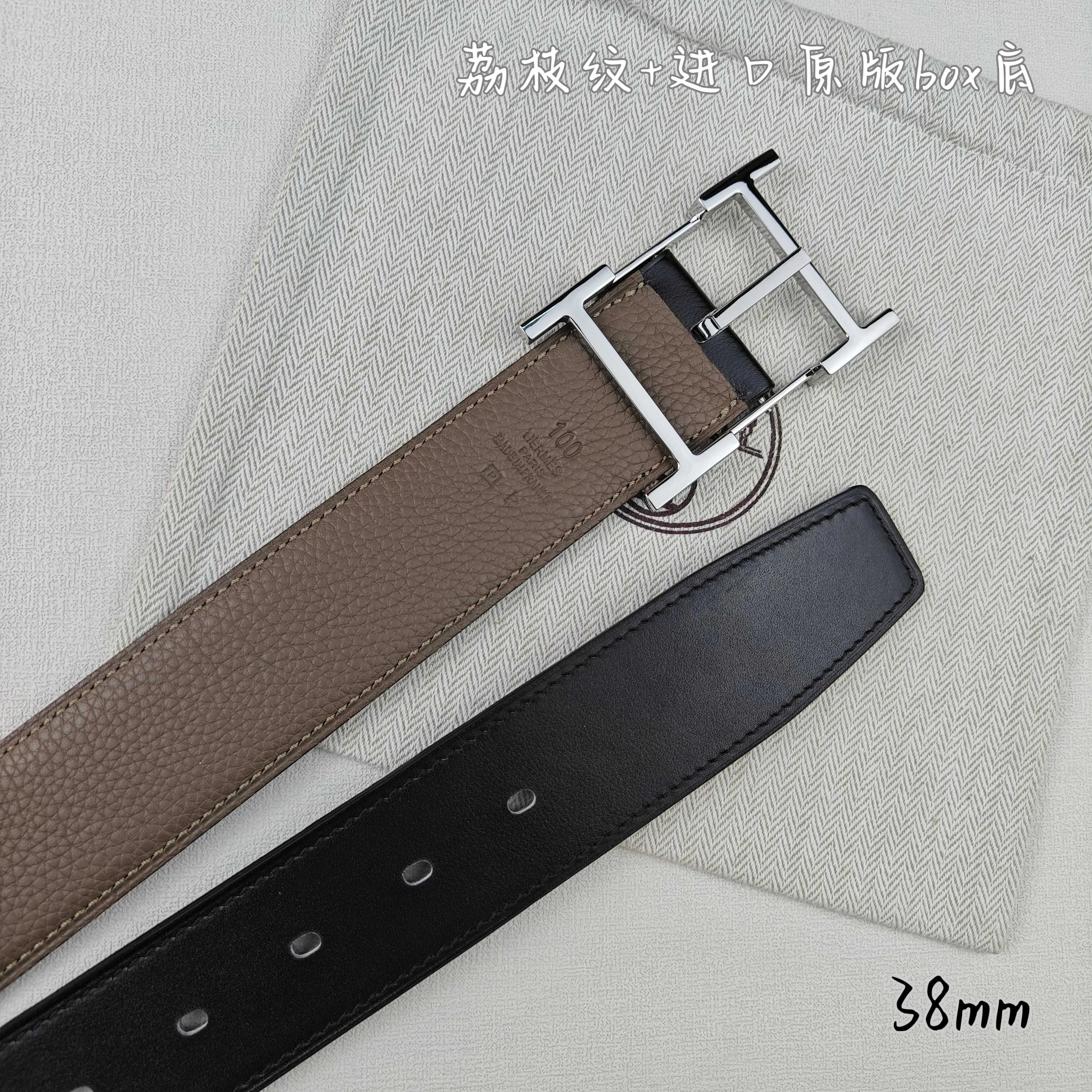💰520💰Full package💰 💍Purchasing-grade Hermès pin buckle, imported first-layer cowhide, pebbled pattern with imported white heart bottom, 3.8cm wide, with official website boutique pin buckle