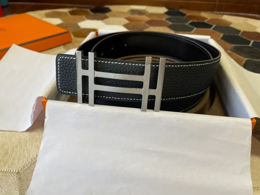 💍Purchasing agent Hermes zp order classic men's belt counter Togo leather with stainless steel duplex welding point buckle 3.8cm, practical and beautiful. P480