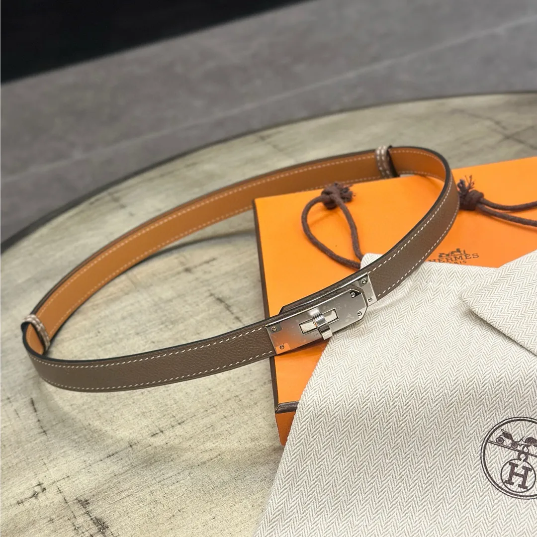 💰498💰Full package💰 💍Purchase level Hermes HERMES Kelly 18mm belt, stainless steel hardware, epsom original leather