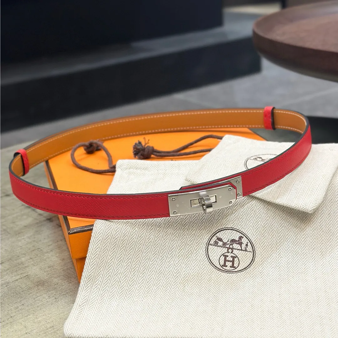 💰498💰Full package💰 💍Purchase level Hermes HERMES Kelly 18mm belt, stainless steel hardware, epsom original leather
